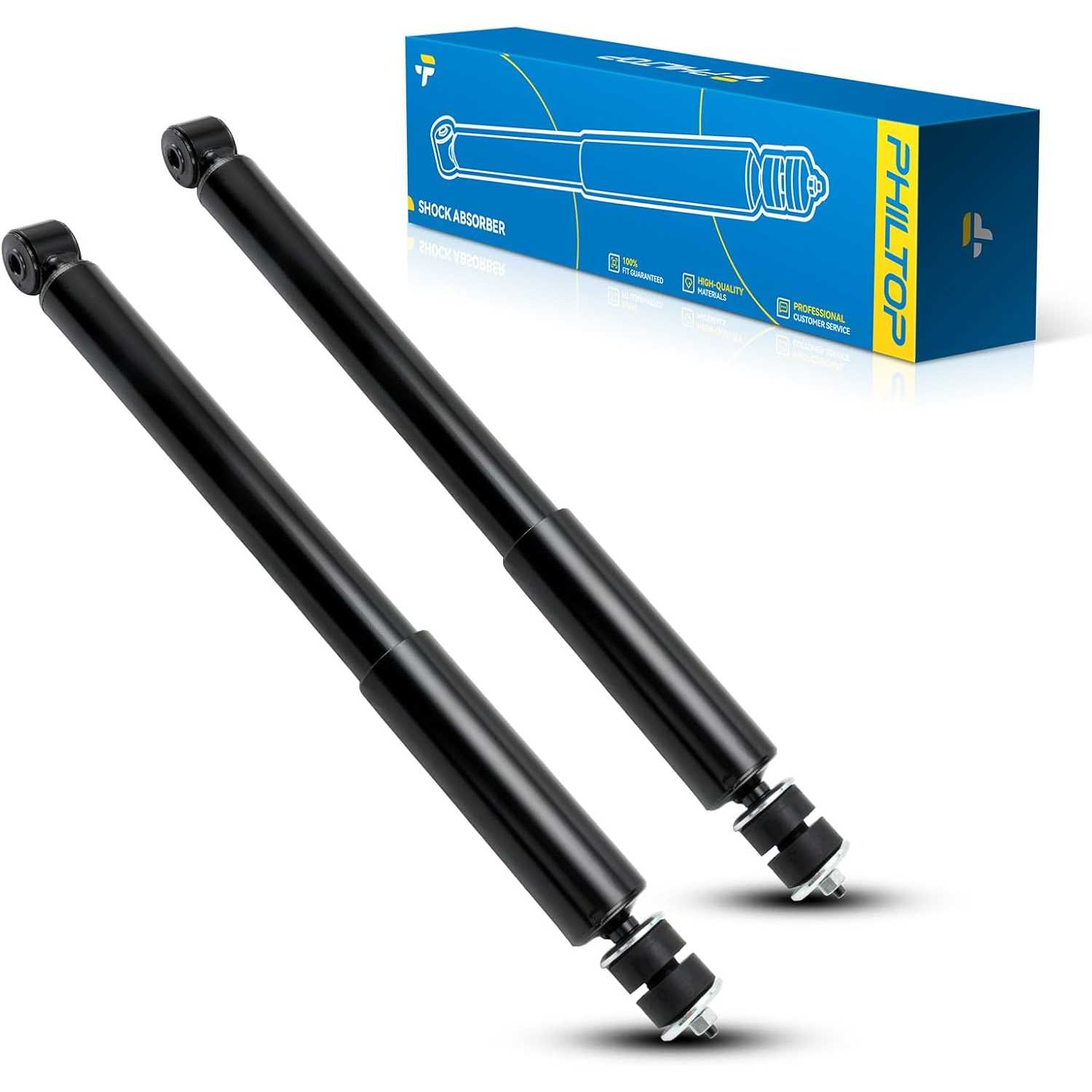PHILTOP Rear Pair Set Replacement Shock Absorbers Fit For Honda 2006-2011 Civic,Struts and Shocks Complete Assembly 5504