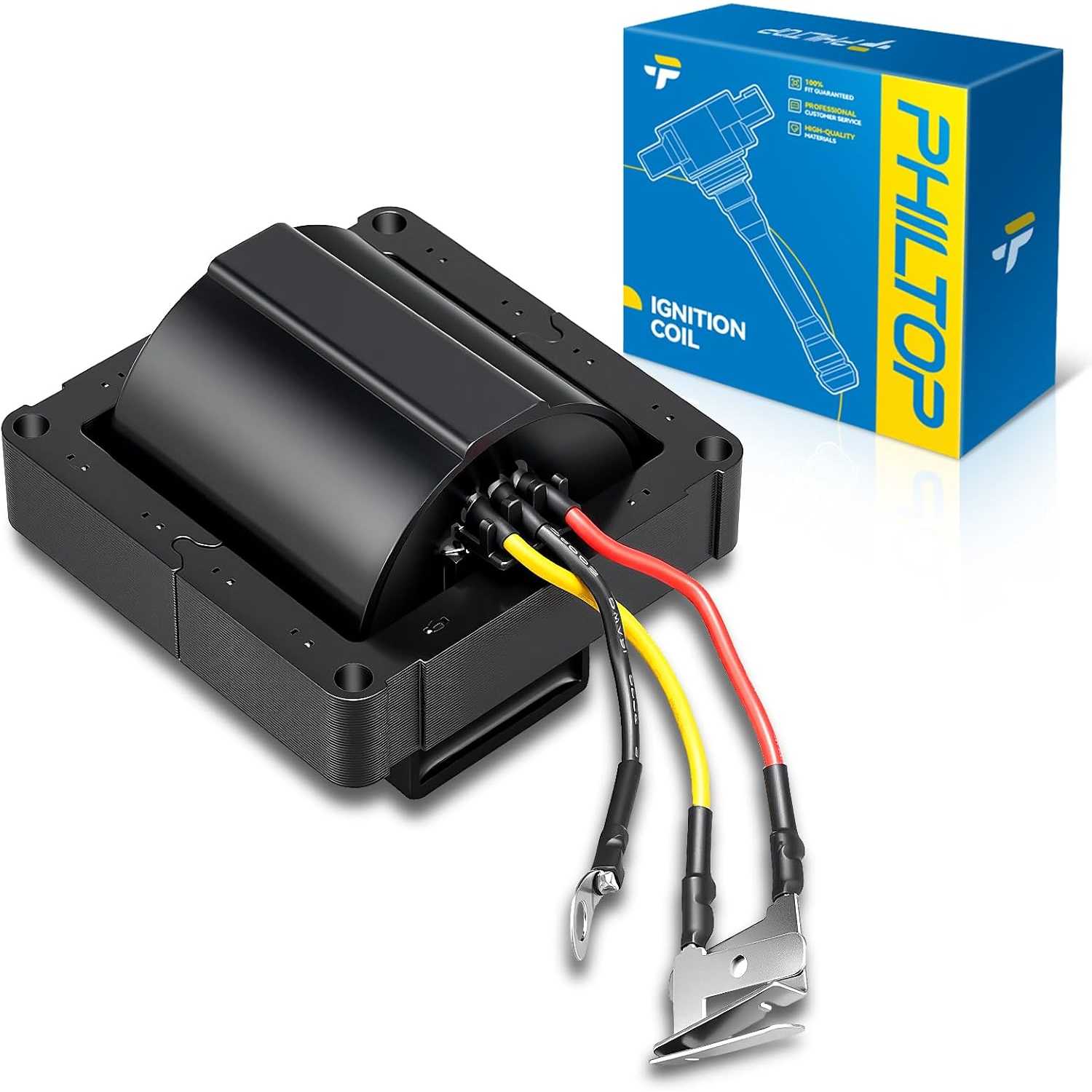 PHILTOP DR32 Ignition Coil Packs Fits for Chevrolet 1982 1984-1989 Corvette, 1986-1990 Caprice 5.0L, 1990-1991 Corvette 5.7L, Ol