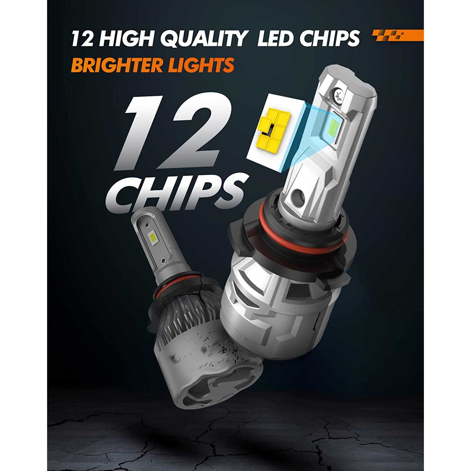 thumbnail image 2 of Headlight Bulb RCJ 9005 9006 Led Bulbs Combo, 600% Brightness 9005/HB3 High 9006/HB4 Low Dual Beam Bulbs, 6000K Cool White, Plug And Play, IP67 Waterproof, Pack Of 4 H11 Headlight Bulb 2 of 10