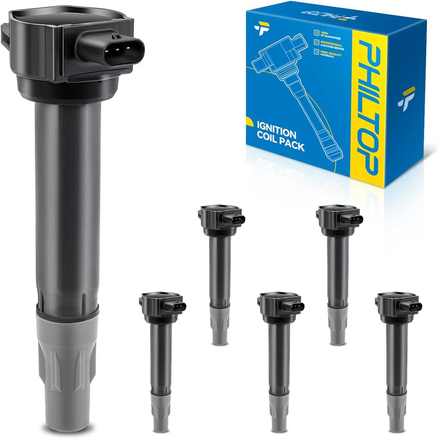 PHILTOP UF502 Ignition Coil Pack Fit for Dodge Charger 2006-2010, Chrysler 300 2006-2010, Journey 2009-2010, Town & Country