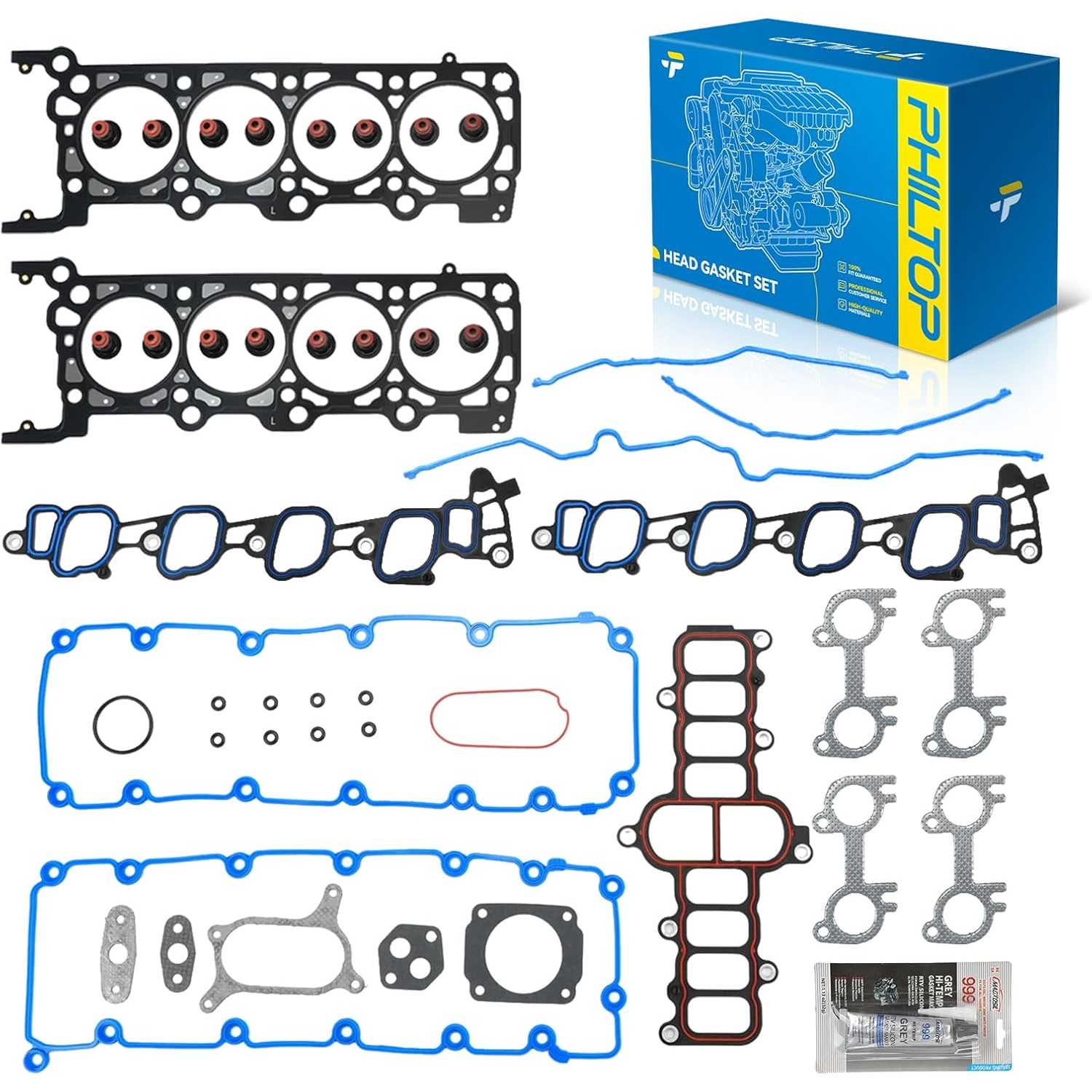 PHILTOP HS9790PT-15 ES72798 Head Gasket Set Fit for 2000-2004 F150/Expedition/F250 Super Duty,2000-2002 E250 Econoline/E350 Econ