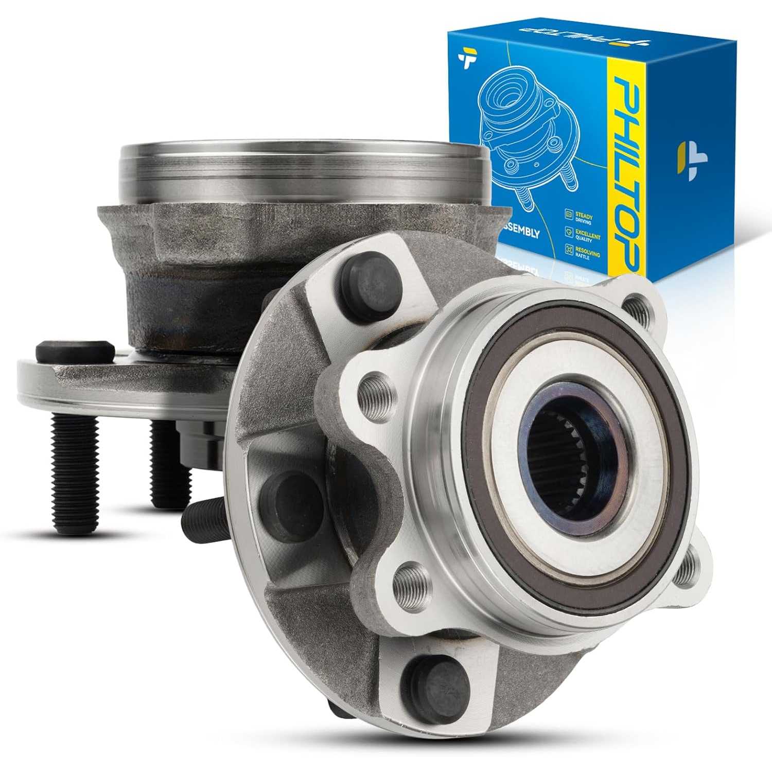 PHILTOP 513257 Front Wheel Bearing & Hub Assembly Compatible with 2006-2012 Toyota RAV4, 2008-2015 Scion xB, 2012-2017 Toyot