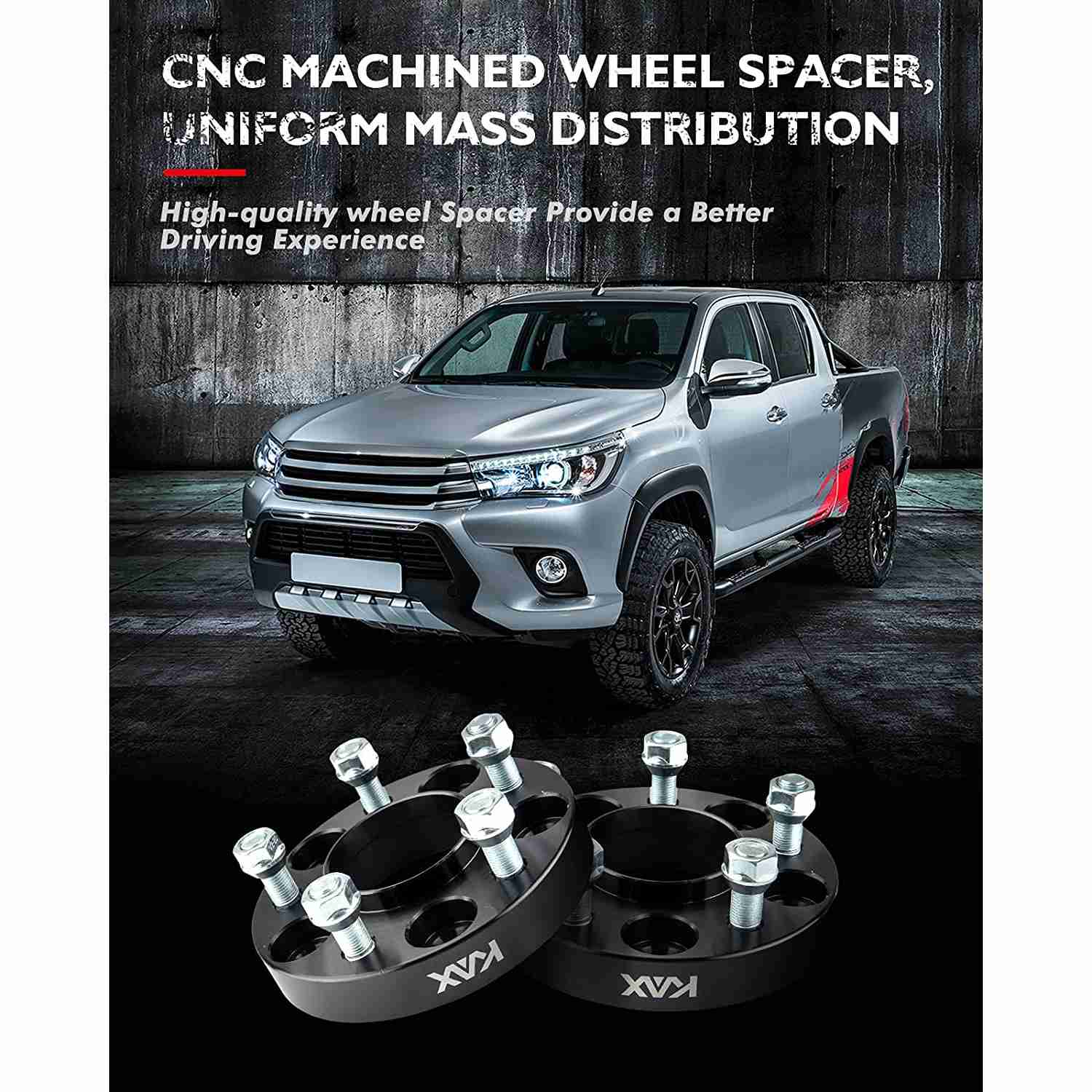 KAX® 5x4.5" Wheel Spacers Hub Centric 1" 70.5mm 1/2"x20 2Pcs 4