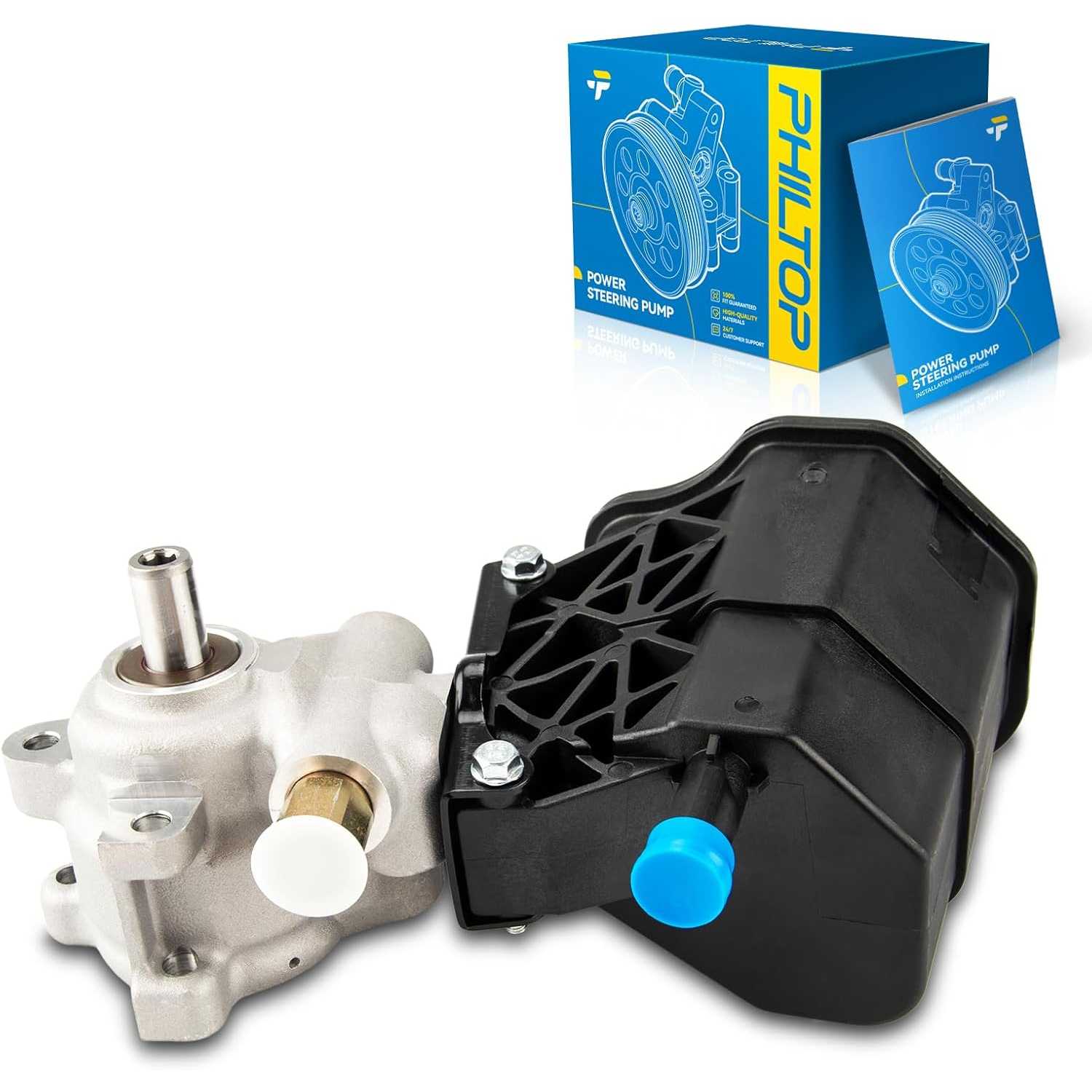 PHILTOP Power Steering Pump 96-70269 with Reservoir, for 2002-2007 Ram 1500, 2004-2007 Durango/Aspen 5.7L, OE# 52113364AH、521133