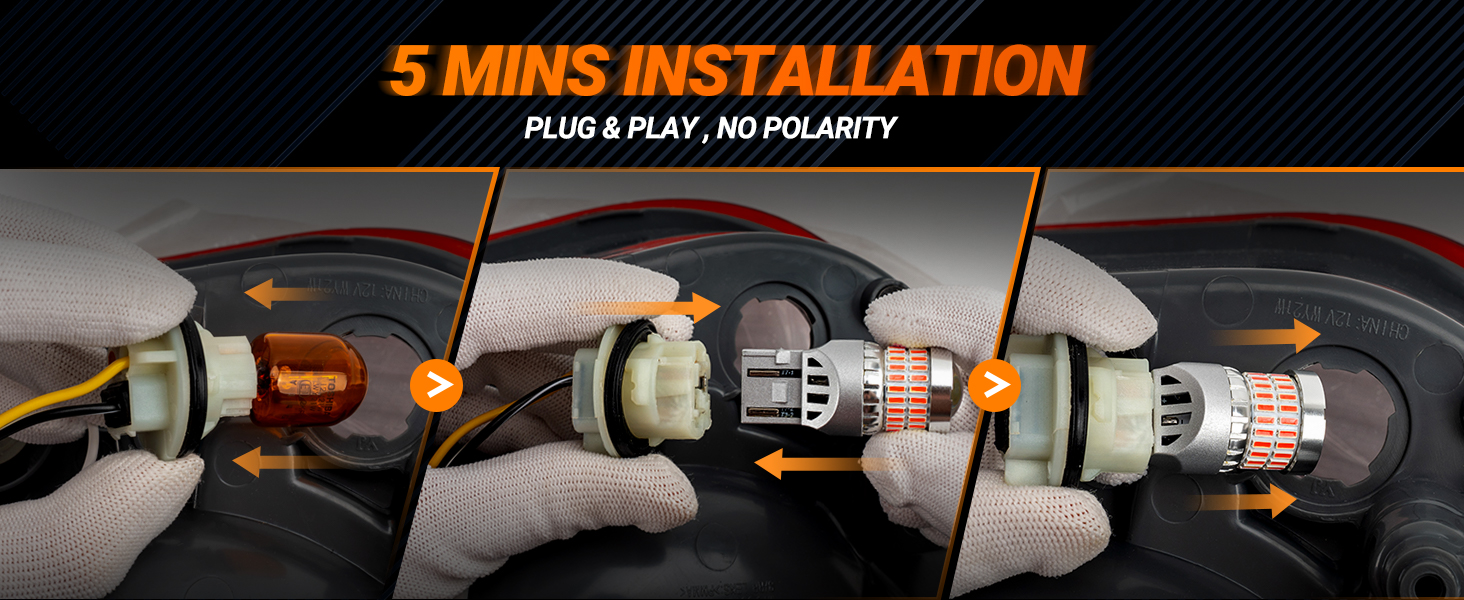 easy install plug and play led brake light bulb