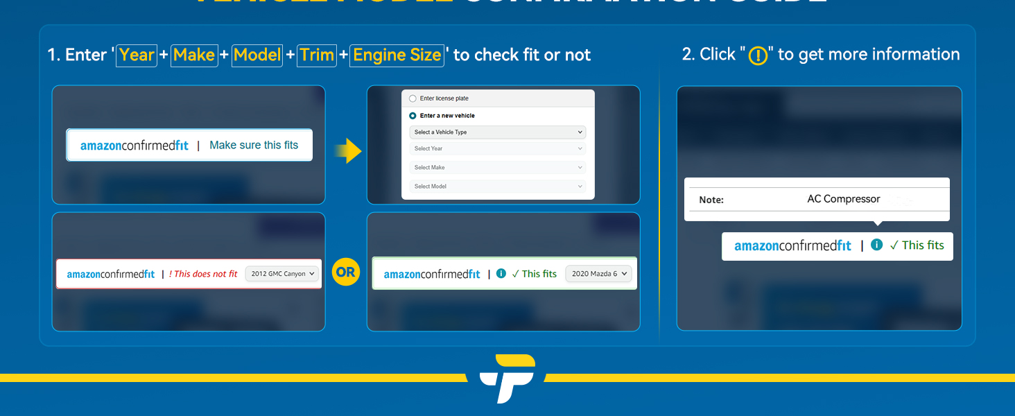 PHILTOP 97471 Air Conditioning AC Compressor for CX-7 2007-2008, A/C Compressor with Clutch