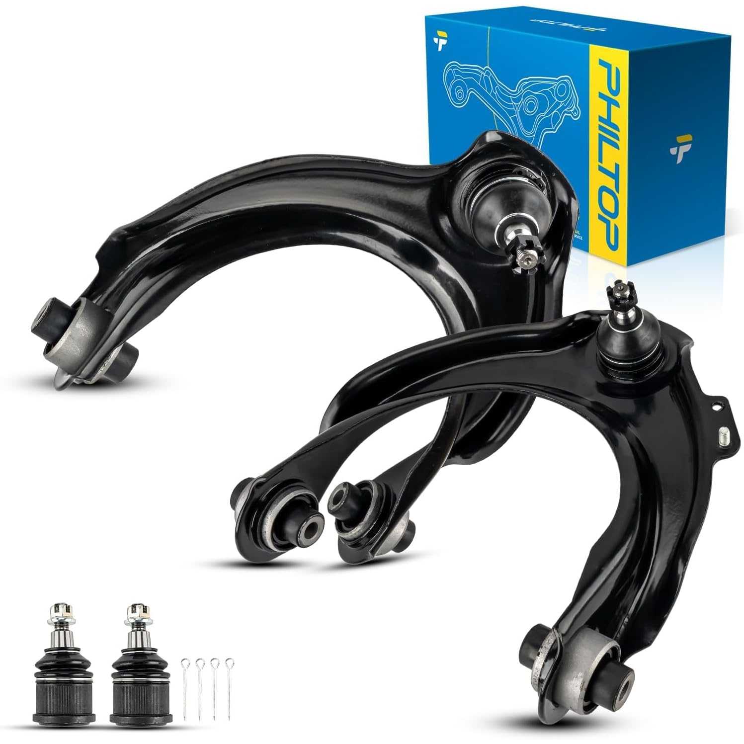 PHILTOP Front Upper Control Arms Fit for Accord 2003-2007, TSX 2004-2008, Control Arms w/Ball Joints K80228 K620616 K620617