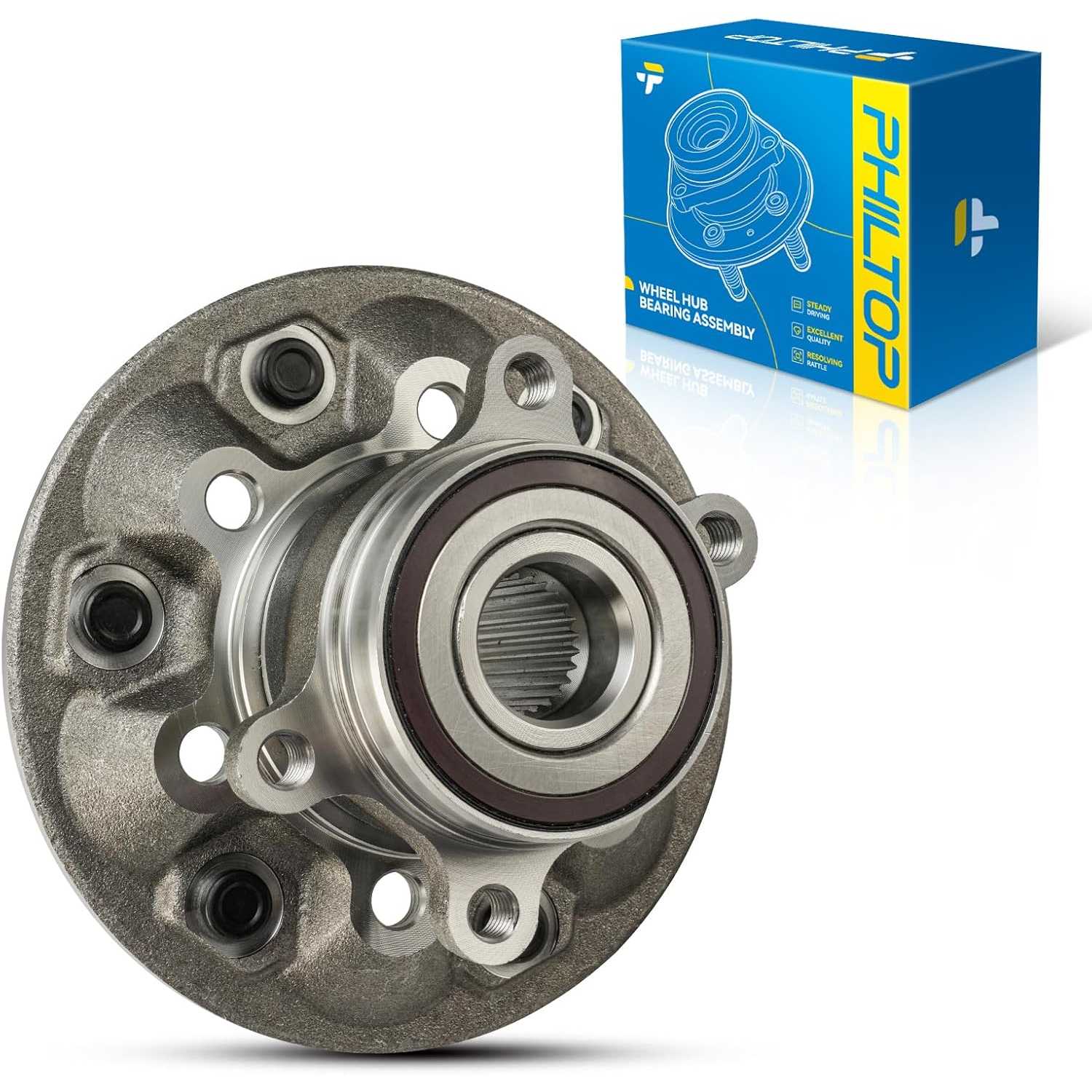 PHILTOP Front Wheel Hub Bearing for 2009-2012 Colorado, 2009-2012 Canyon, 515121 Hub Assembly 6 Lugs