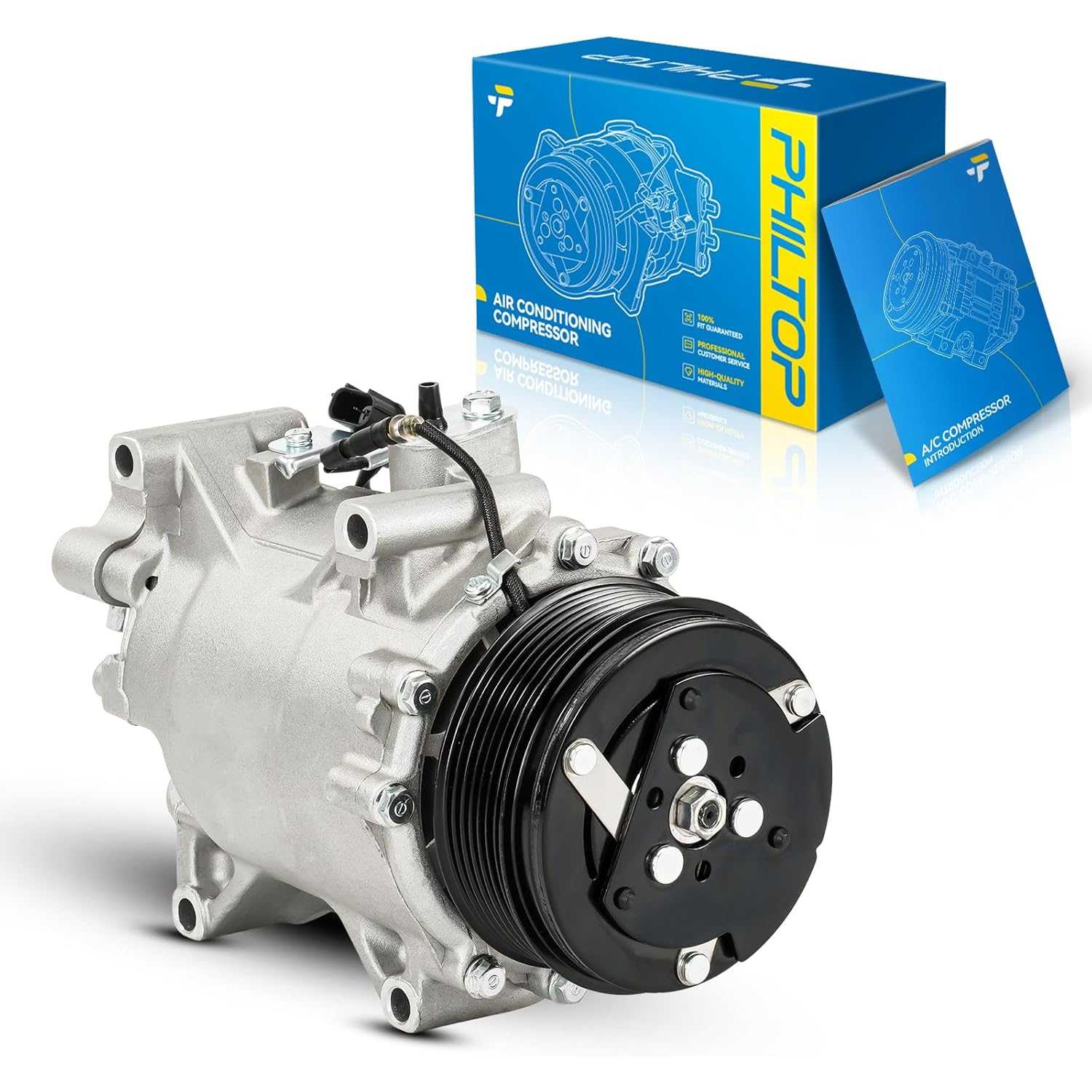 PHILTOP 471-7056 98580 Air Conditioning Compressor Compatible with CR-V 2007 2008 2009 2010 2011, RDX 2007-2012, AC Compressor w