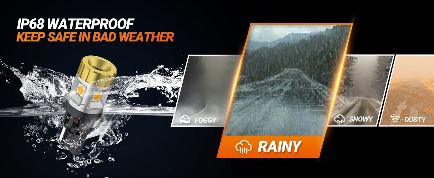 Sealight 194 168 W5W 2825 T10 LED Light Bulb Amber License Plate Dome Map Door Courtesy Dash Lights