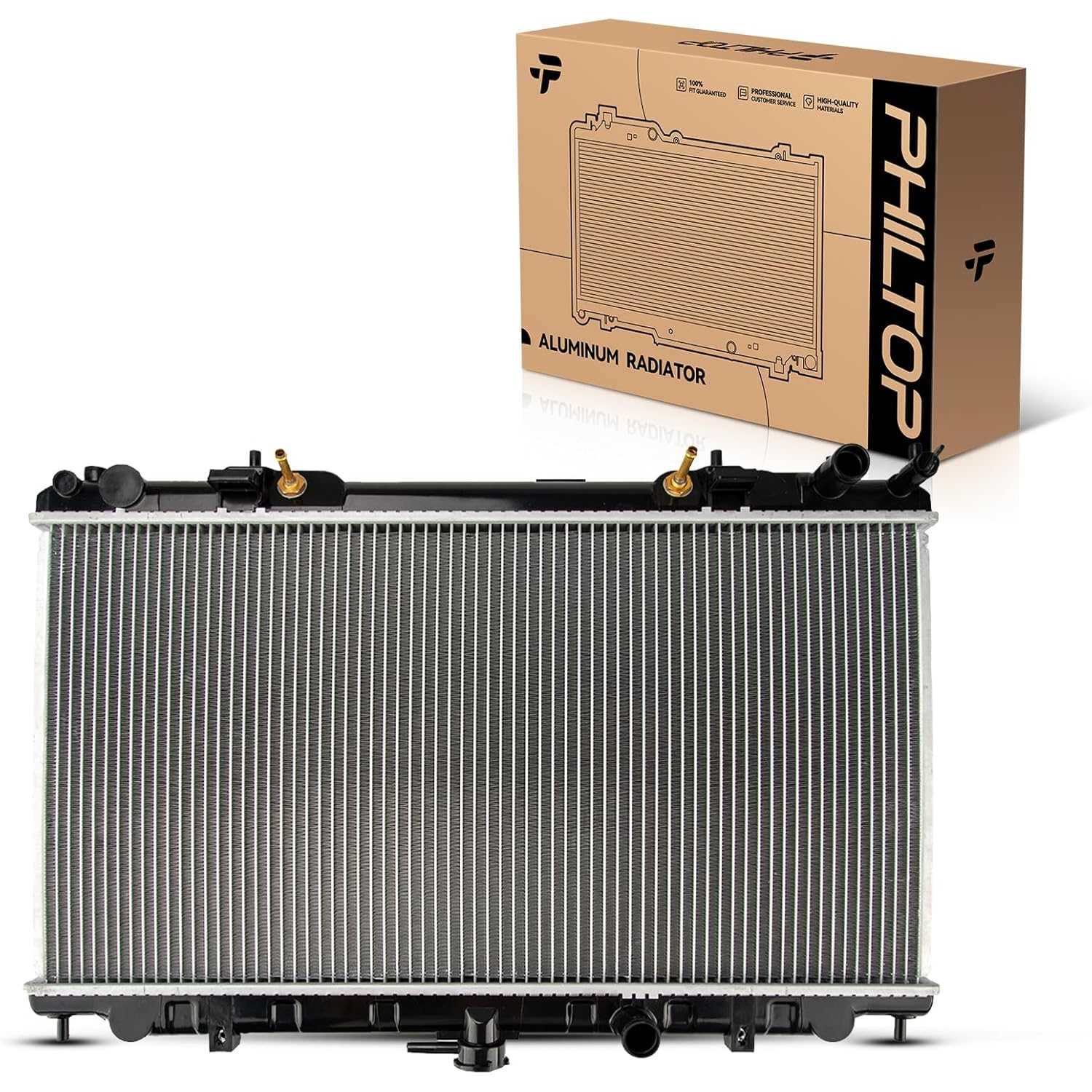 PHILTOP Automotive Replacement Engine Radiator for 2000-2006 Sentra 1.8L Transmission Oil Cooler Included