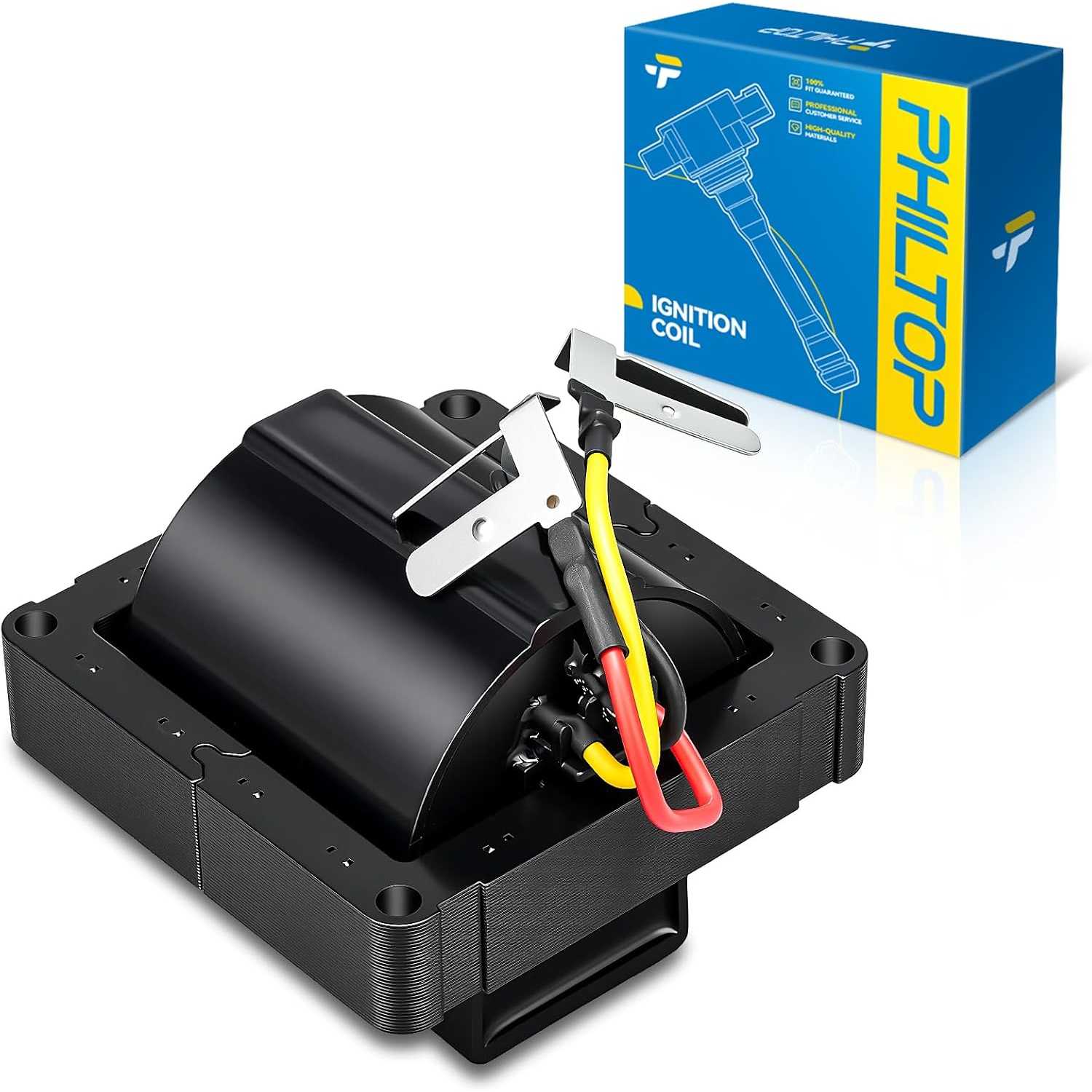 PHILTOP DR31 Ignition Coil Packs Fits for Chevrolet 1977-1986 C10 5.0L, 1974-1981 Corvette, 1977 1982-1986 K10 5.0L, 1976-1977 1