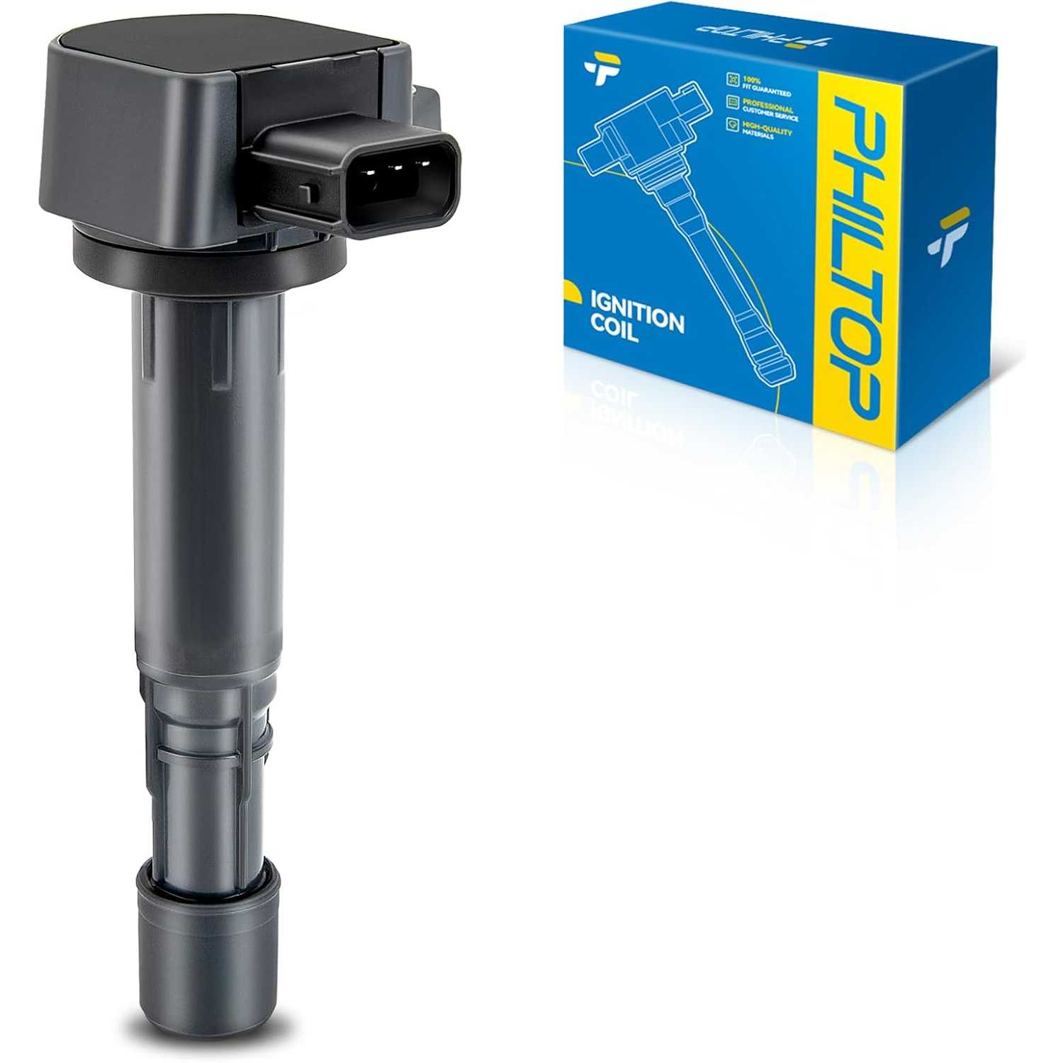 PHILTOP UF400 Ignition Coil Pack, Compatible with Accord 2004-2007 3.0L, Civic 2001-2005 1.7L, MDX 2001-2009, Pilot 2003-2008, R