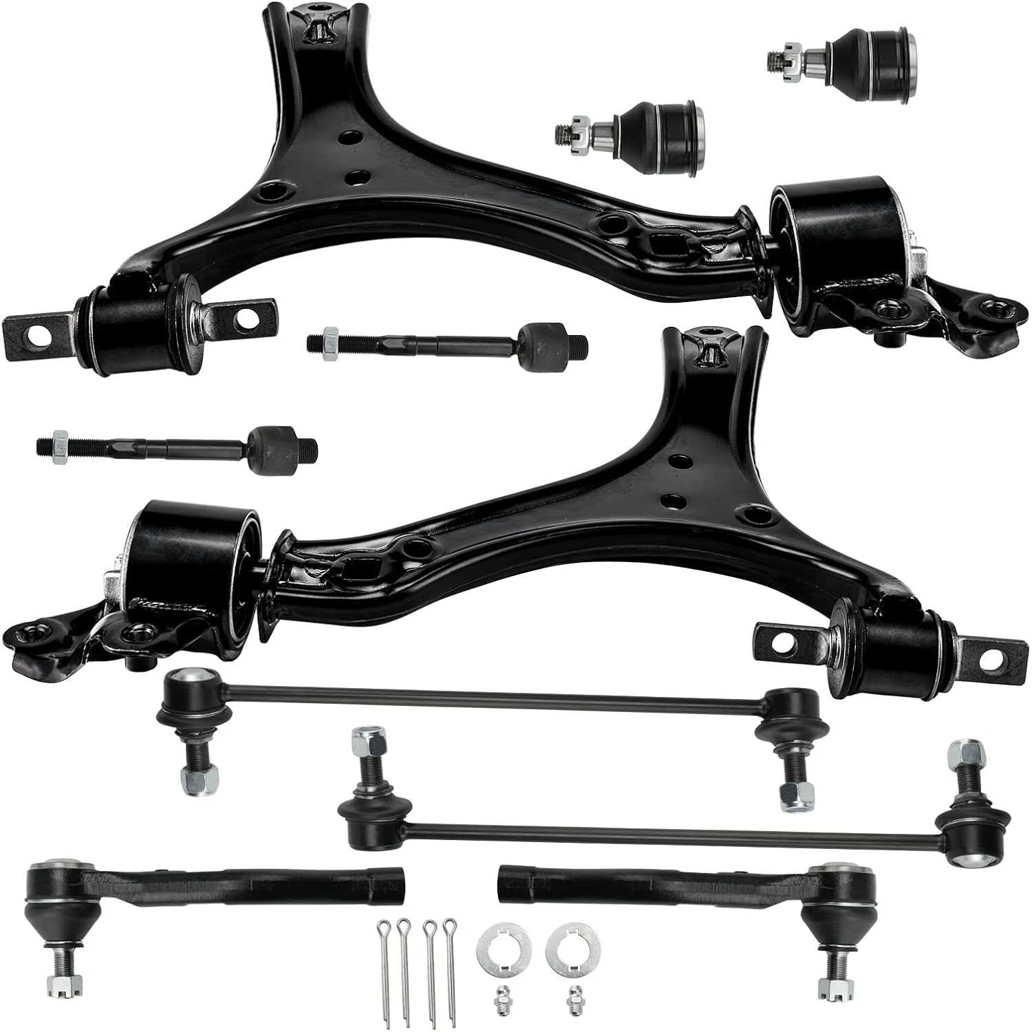 PHILTOP 10Pcs Suspension Kit Front Lower Ball Joint Control Arm Sway Bar End Link Tie Rod End Fit for 2013-2017 Accord/TLX 2.4L