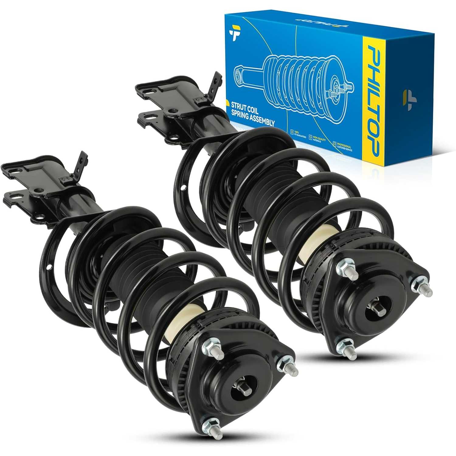 PHILTOP Front Struts for Avenger 2008-2014, Sebring 2007-2010, Shock Absorber Complete Suspension 171130/171131, Struts with Coi