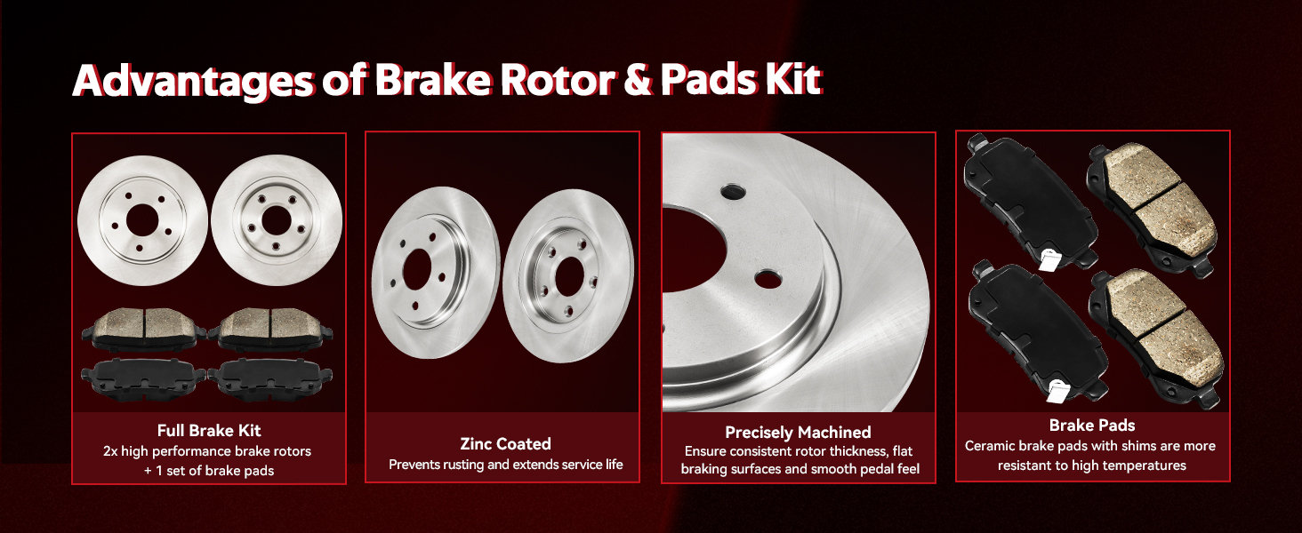 brake rotor and pads kit