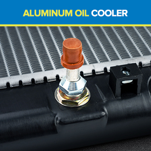 Radiator with aluminum oil cooler