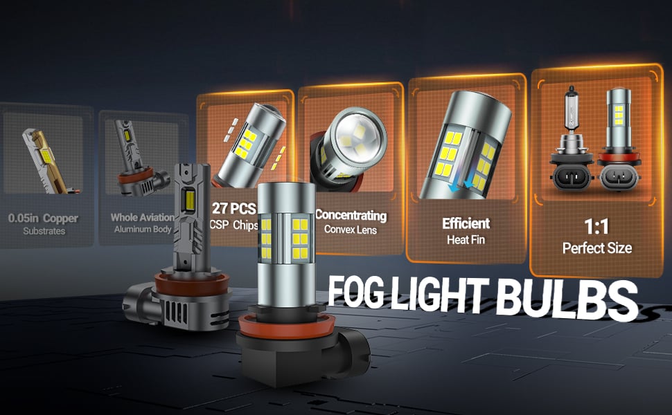 H11/H8/H16 FOG LIGHT BULBS