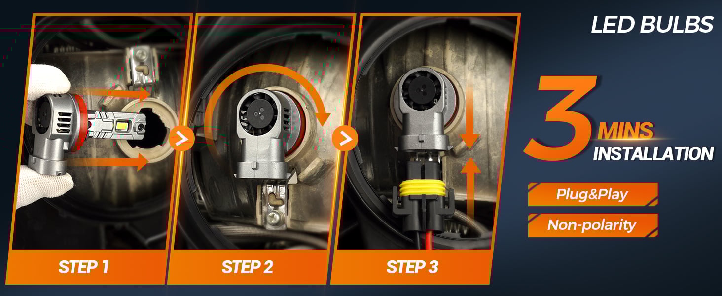 h11 and 9005 led bulb combo