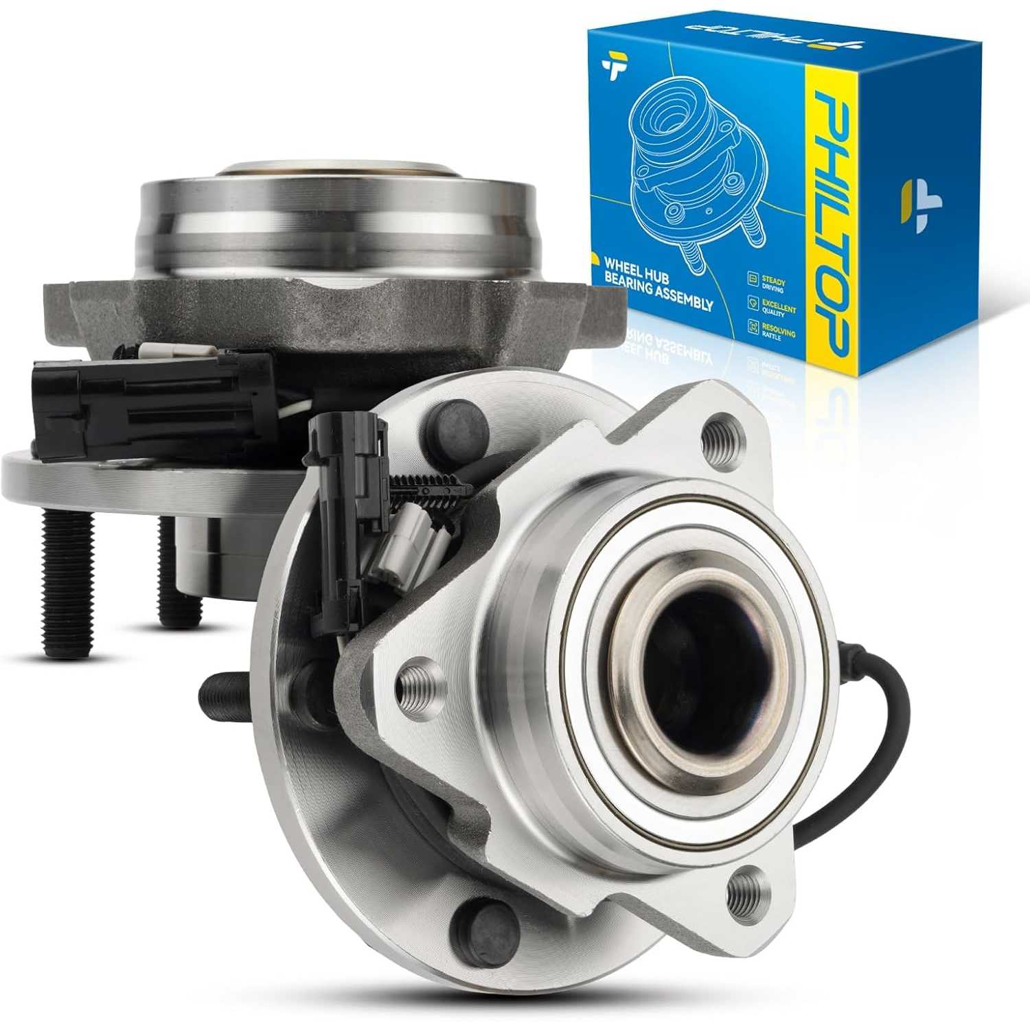 PHILTOP Front Wheel Hub Bearing for 1998-2005 Blazer, 1998-2001 Jimmy, 513200 Hub Assembly w/ABS 5 Lugs