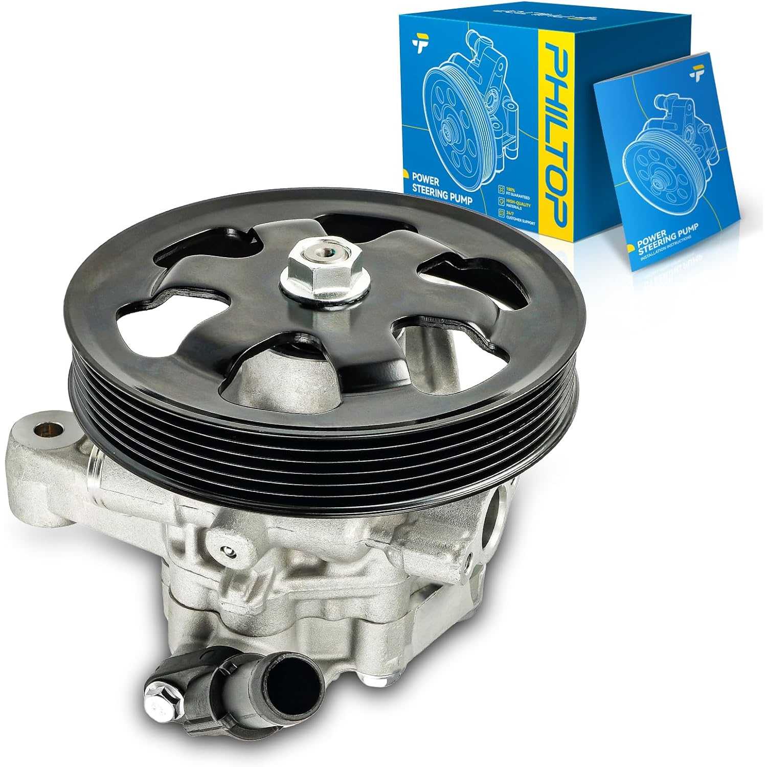 PHILTOP 21-534 Power Steering Pump Pulley Fit For 2011-2013 Odyssey, 2012-2013 Pilot; Ridgeline, OE Replace# 56110RN0A51、56110RV