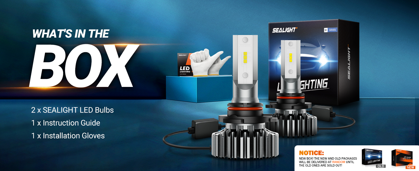 SEALIGHT Fanless 9006 HB4 LED Headlight Bulbs Low Beam 6500K 12000 Lumens Pair