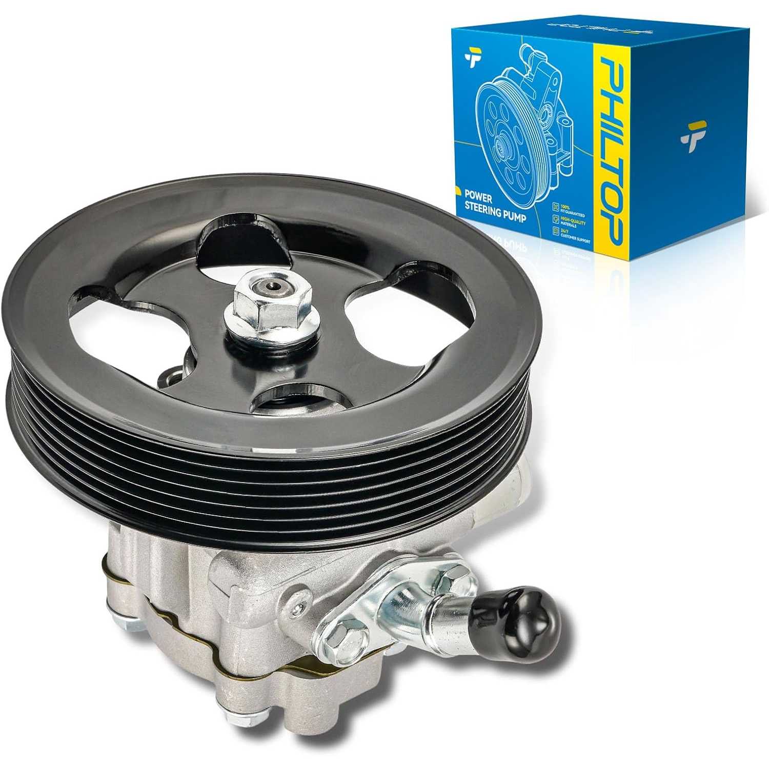 PHILTOP Power Steering Pump 21494, Fit for 2010-2015 Armada, 2011-2015 TITAN, 2012 QX56, 2011-2012 Pathfinder 5.6L, Power Assist