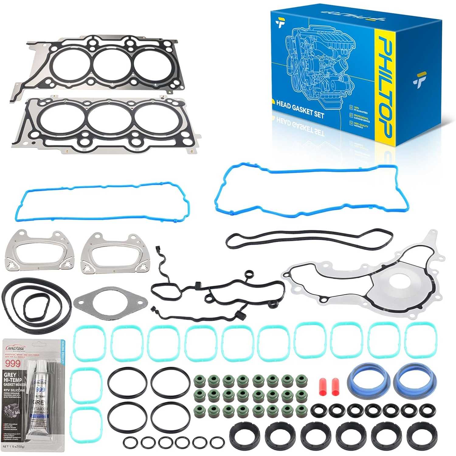PHILTOP HS26541PT Head Gasket Set Compatible with Jeep/Dodge/Chrysler,2012-2017 Wrangler,2011-2020 Grand Caravan,2011-2015 Grand