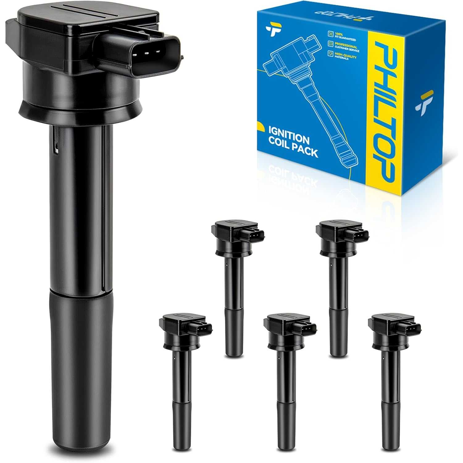 PHILTOP UF481 Ignition Coil Packs Fits for Mitsubishi 2004-2008 Endeavor, 2004-2007 Galant 3.8L