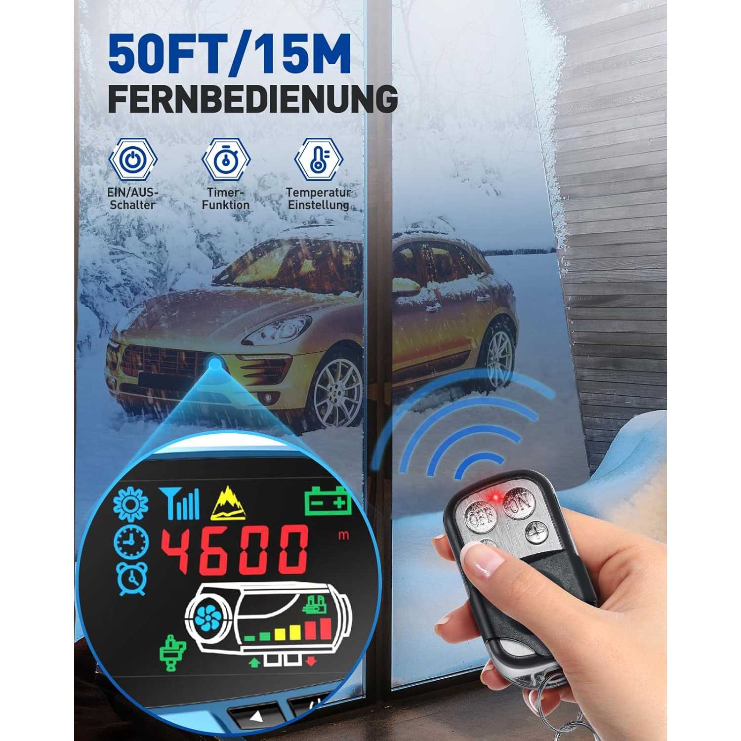 12V 8KW Parking Heater LCD Remote Control All-in-one Diesel Air Heater for Car RV Boat Van Camper Truck Indoor 1