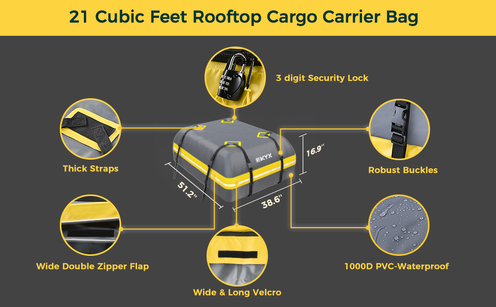 21 Cubic Feet Rooftop Cargo Carrier