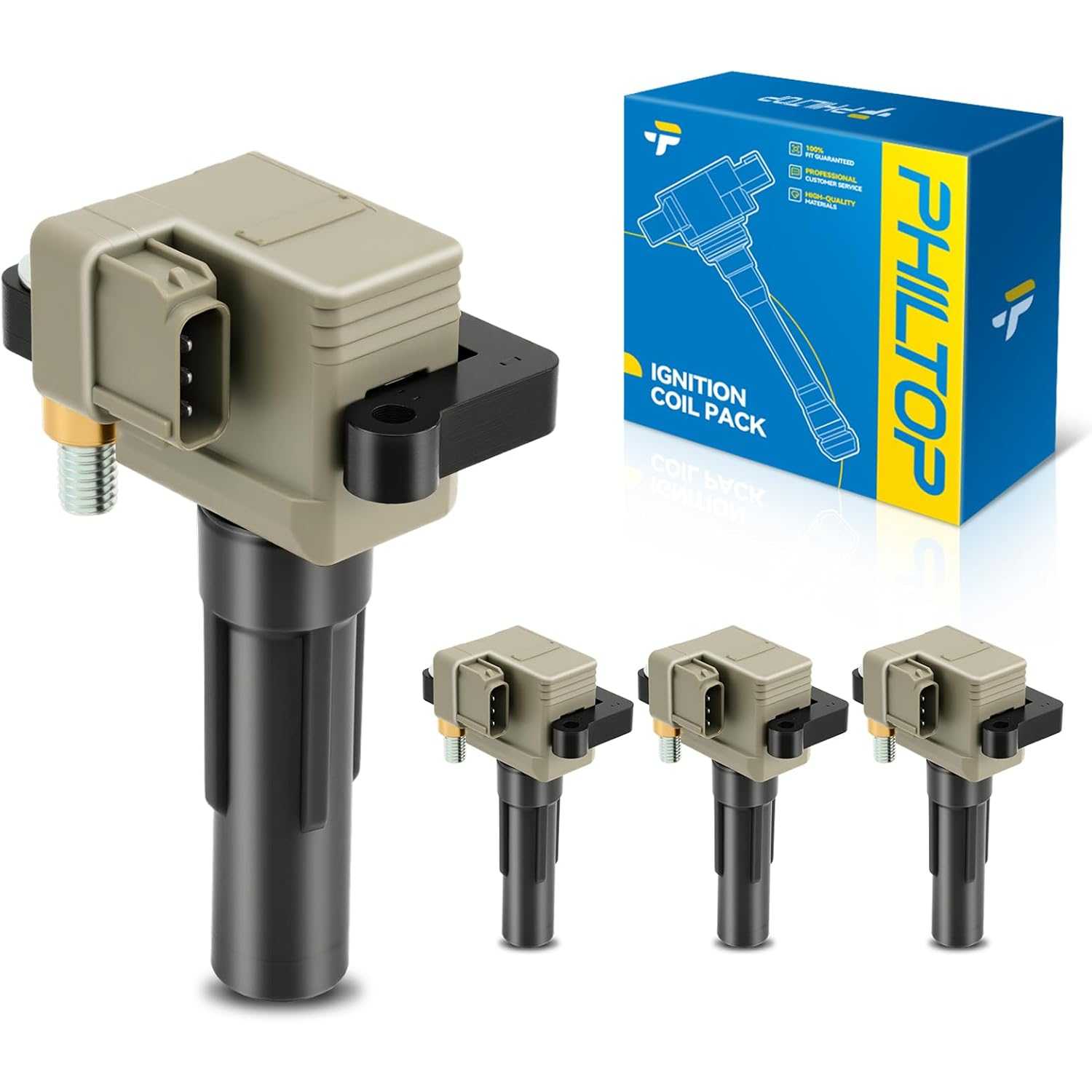 PHILTOP UF508 Ignition Coil Pack Compatible with 2004-2010 Impreza 2.5L GT/WRX/WRX Limited/WRX Premium/WRX STI/WRX STI Limited/W