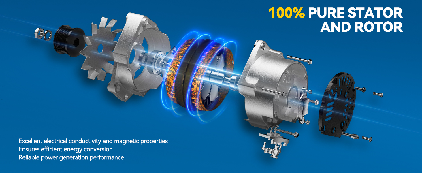 100% PURE STATOR AND ROTOR Excellent electrical conductivity and magnetic properties
