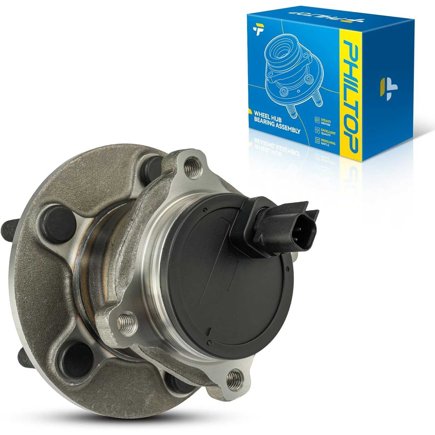 PHILTOP 512411 FWD Rear Wheel Bearing Fit for Volvo S40 2005-2011, Volvo C70 2006-2013, Volvo C30 2008-2013, Volvo V50 2005-2011