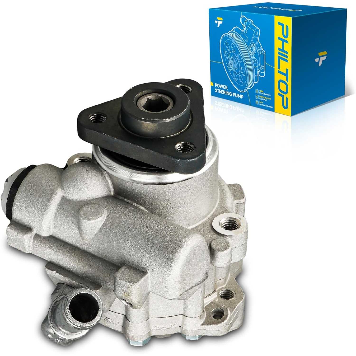 PHILTOP Power Steering Pump 215460, Fit for 2004-2006 X5 4.4L, 2004-2007 X5 4.8L, Power Assist Pump