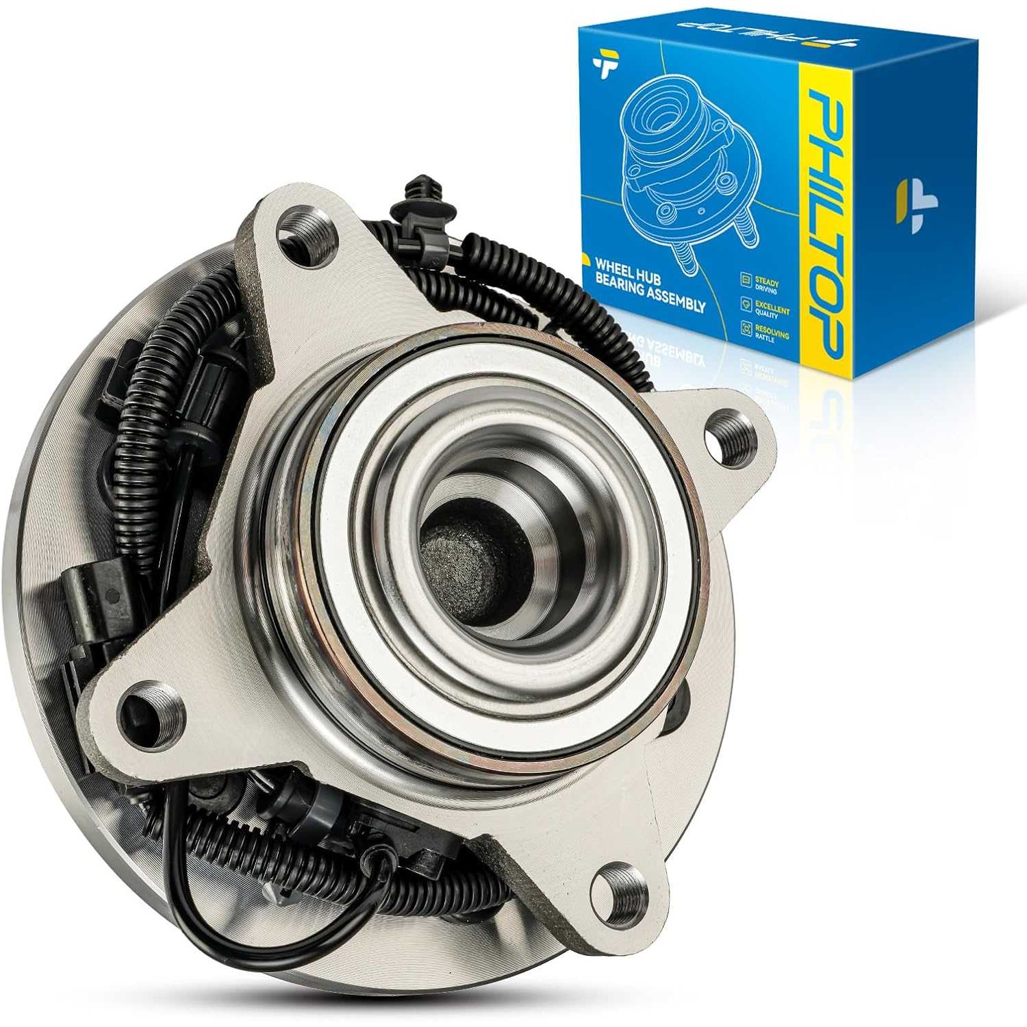 PHILTOP 515157 RWD Front Wheel Hub Assembly Fit for Ford Expedition 2015-2017, Lincoln Navigator 2015-2017, 6 Lugs Wheel Hub Bea