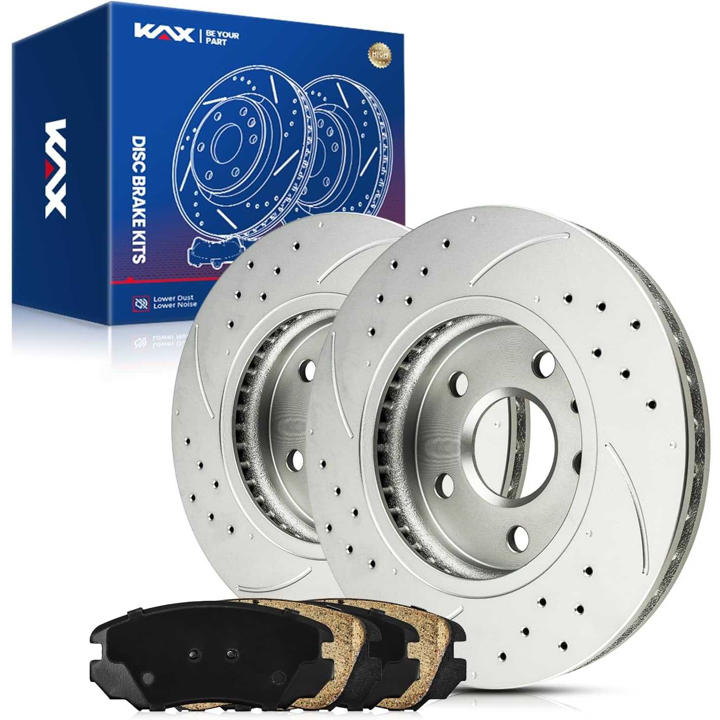 2013-2015 Malibu/2016 Malibu Limited Front Drilled and Slotted Ceramic Brake Pad & Rotor Kit 0