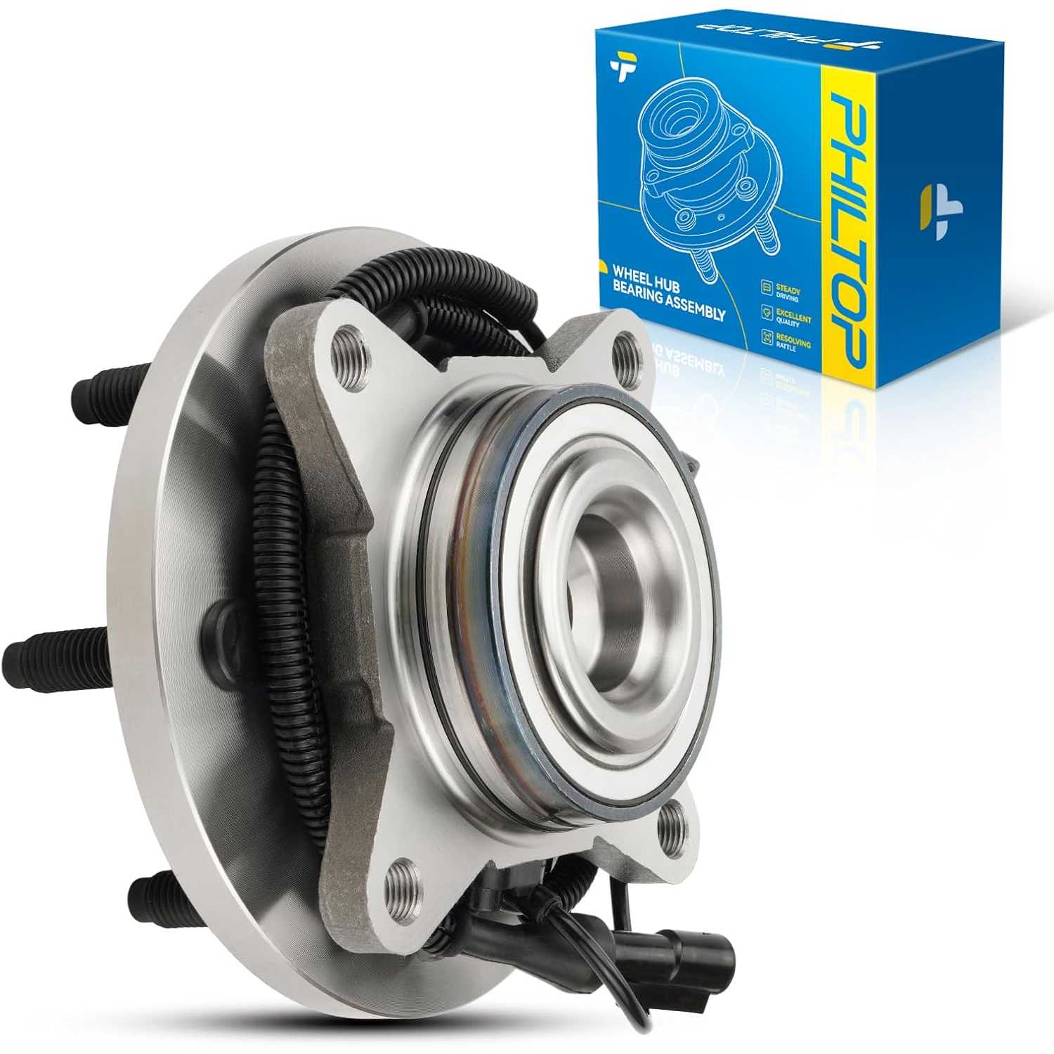 PHILTOP 515117 Front Wheel Bearing Hub Assembly 6 Lugs RWD for 2009-2010 Ford F-150 with ABS 1PC Wheel Bearing Hub Assembly