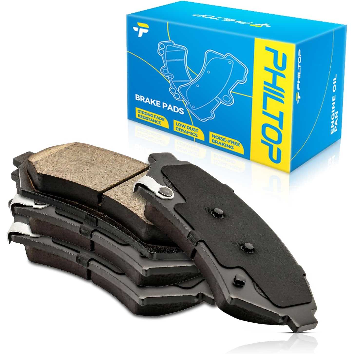 PHILTOP Front Ceramic Disc Brake Pads Set Compatible with Buick 2000-2005 LeSabre/1997-2005 Century, Chevrolet 2000-2005 Impala/