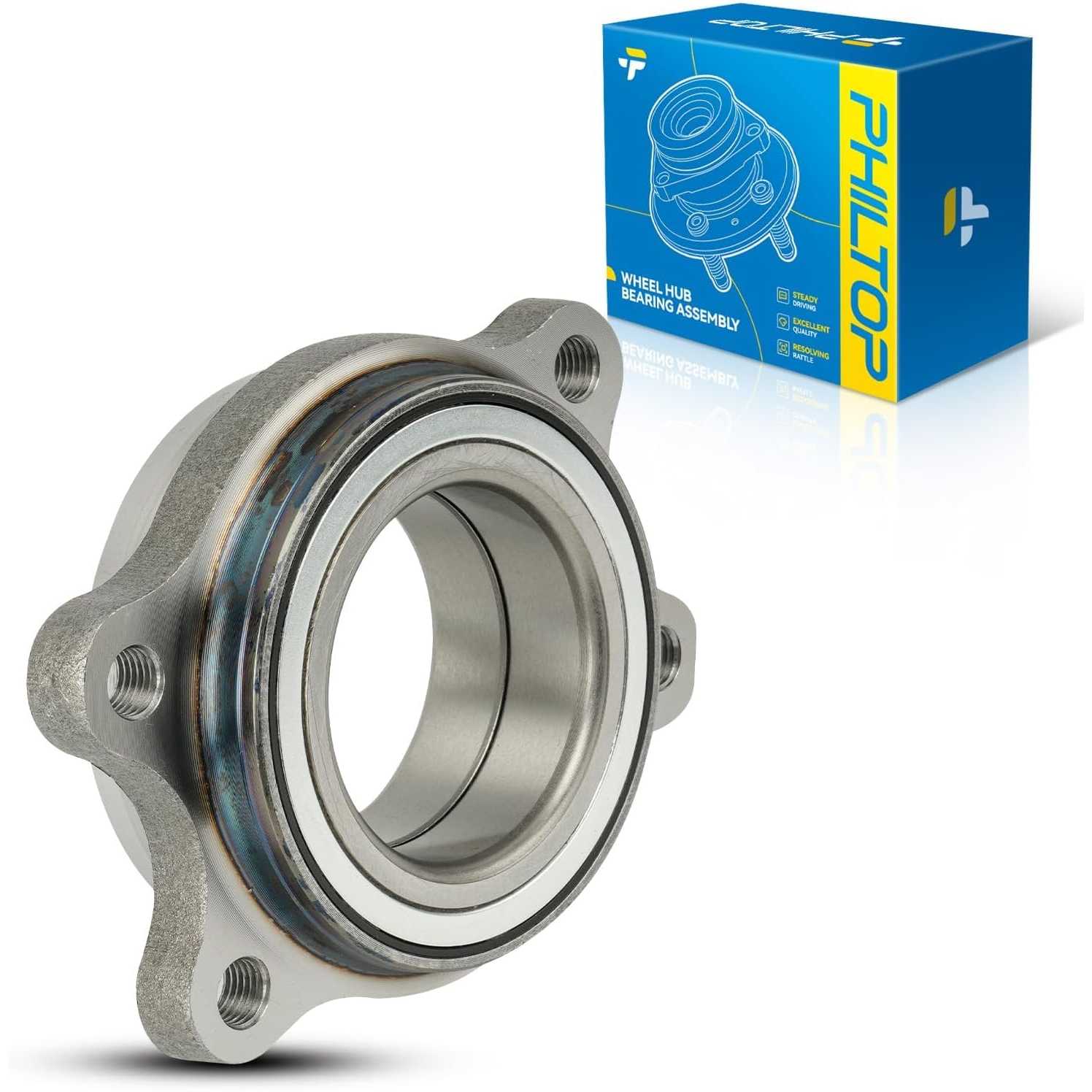 PHILTOP 512574 Rear Front Wheel Bearing Hub Assembly Fit for Audi Q5 2009-2017, Audi A4 Quattro 2002-2007 2009-2016, Audi A6 Qua