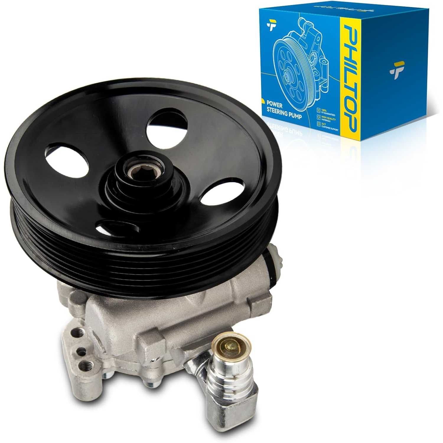 PHILTOP 215361 Power Steering Pump with Pulley, Fit for 2003-2005 E320 Naturally Aspirated, 2003-2006 E500, 2004-2006 E55 AMG, 2