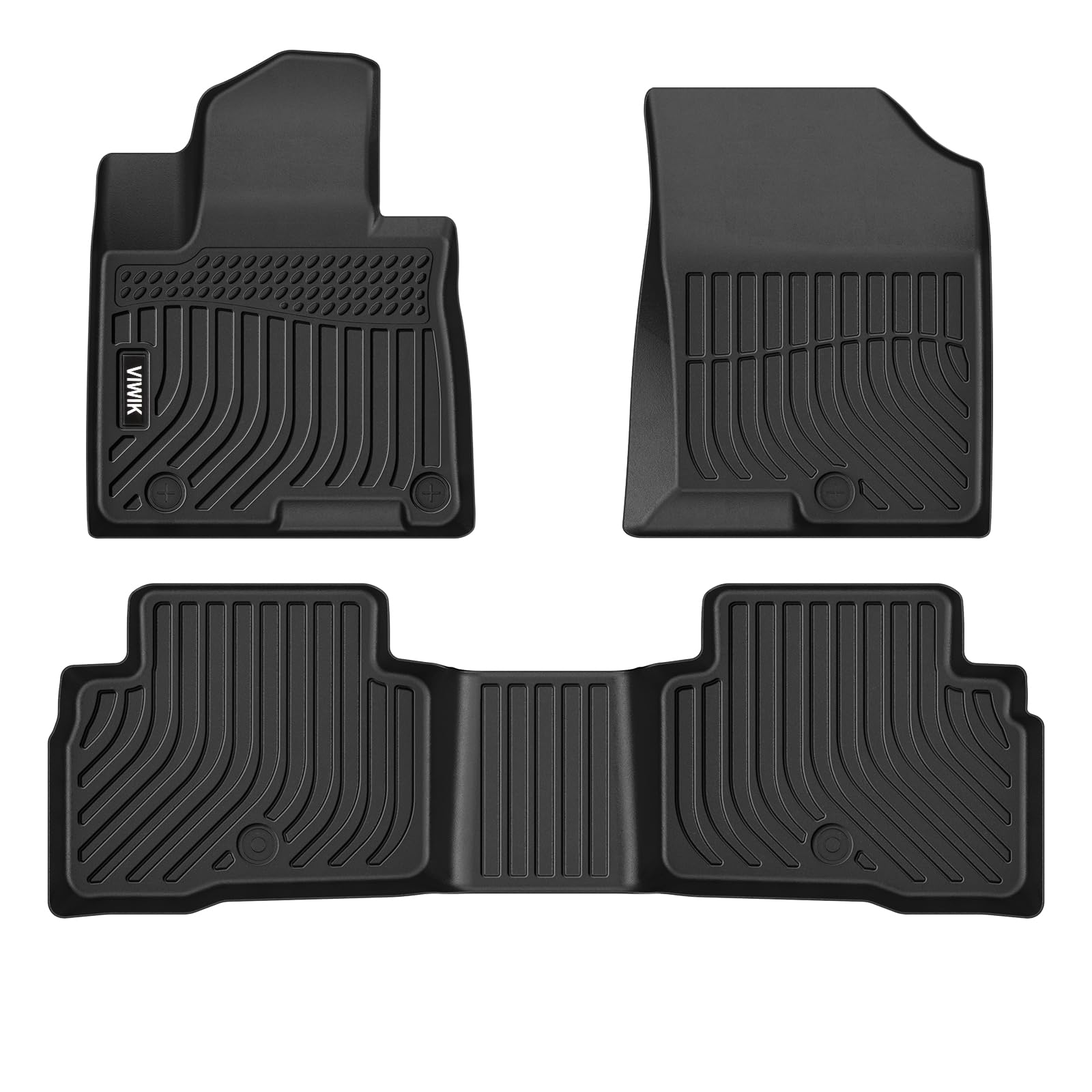 ViWiK® All Weather Custom Truck Floor Mats Best TPE Vehicle Floor Liner for 2025 Hyundai Tucson Hybrid (not Plug-in) SUV Automotive Front & Rear Mats 2