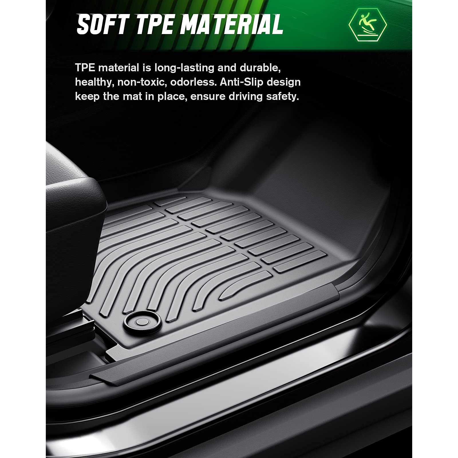 ViWiK® All Weather Custom Truck Floor Mats Best TPE Vehicle Floor Liner for 2025 Hyundai Tucson Hybrid (not Plug-in) SUV Automotive Front & Rear Mats 7