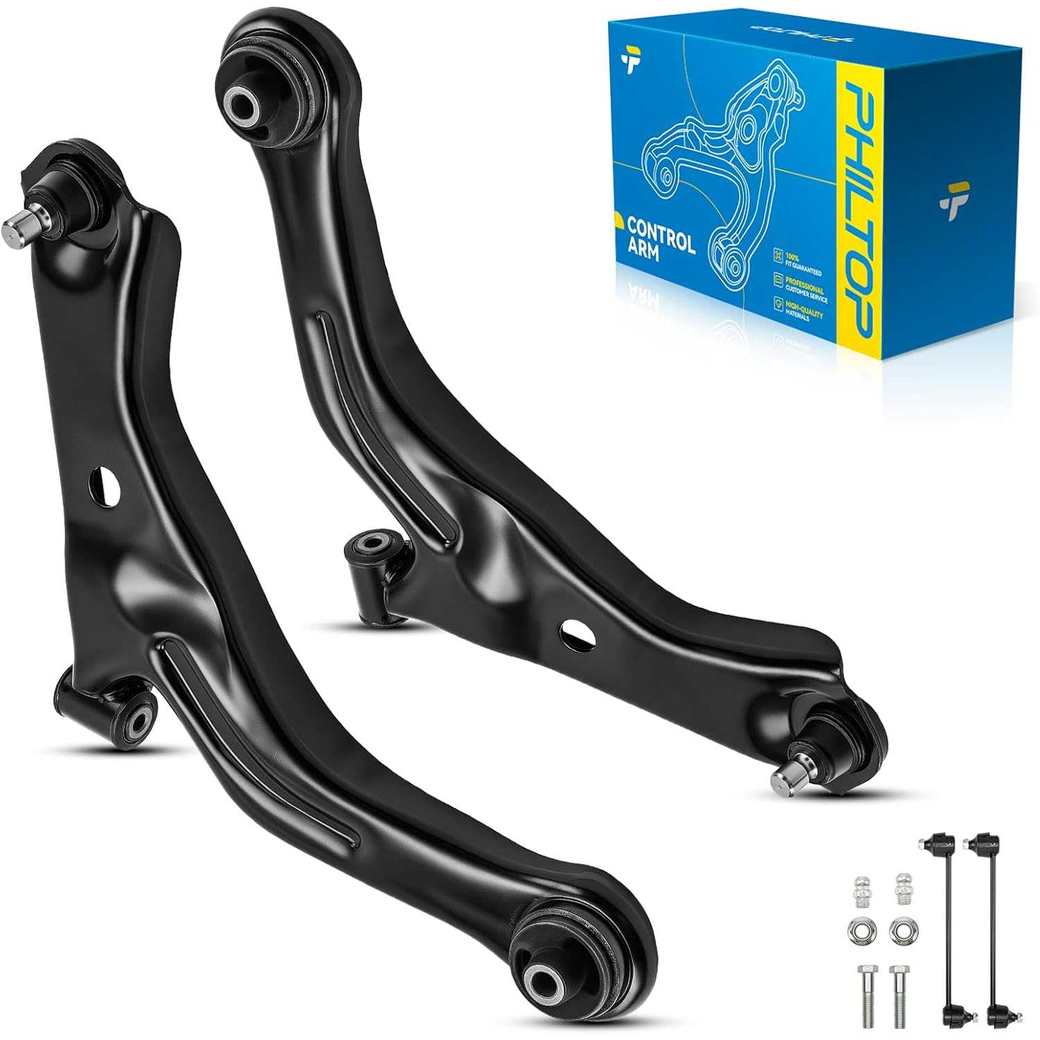 PHILTOP 4pcs Front Suspension Kit Control Arm with Ball Joint Sway Bar Stabilizer Link Fit for Escape 2005-2012, Mazda Tribute M