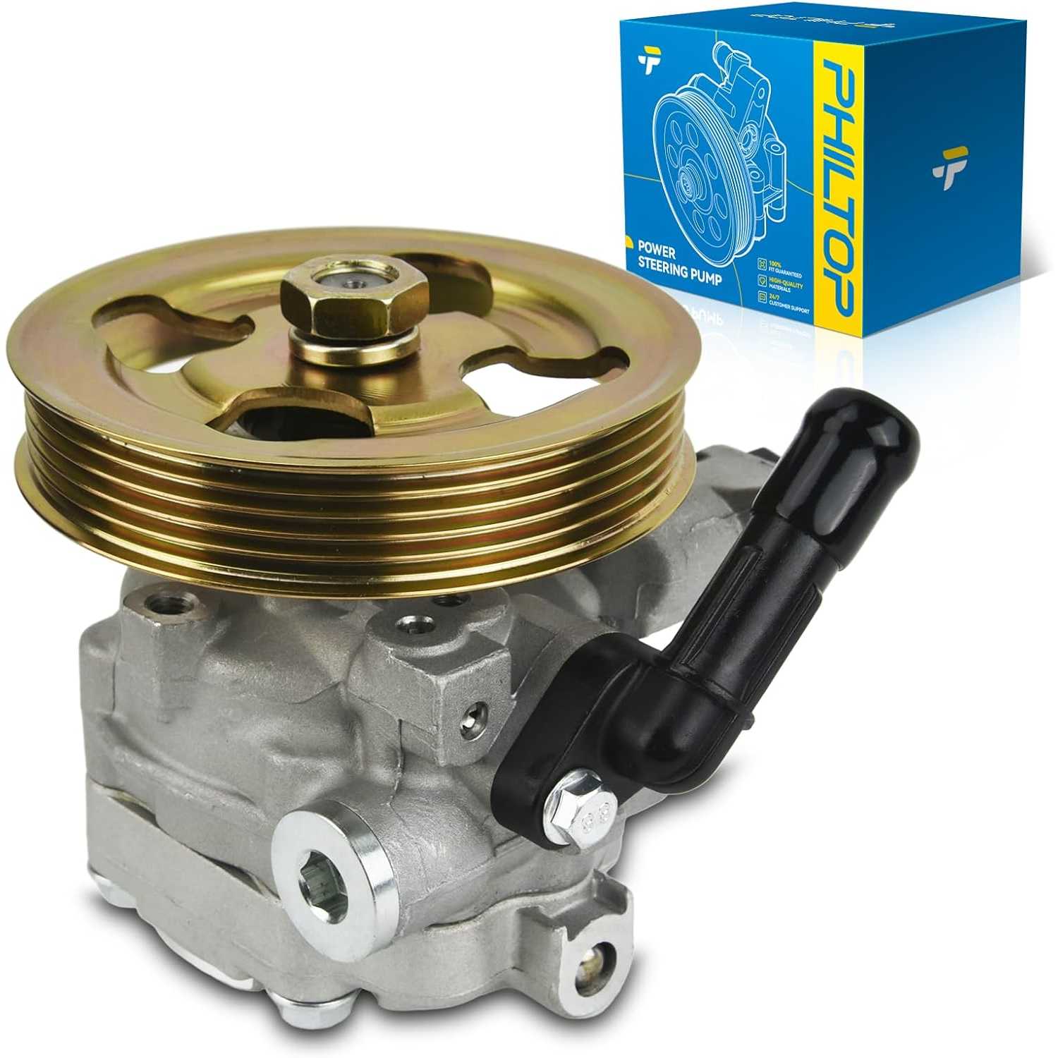 PHILTOP Power Steering Pump 21-5196 with Pulley, for 2005-2009 Outback/Legacy 2.5L, 2008-2014 Impreza engDesign: EJ255, WRX, 200