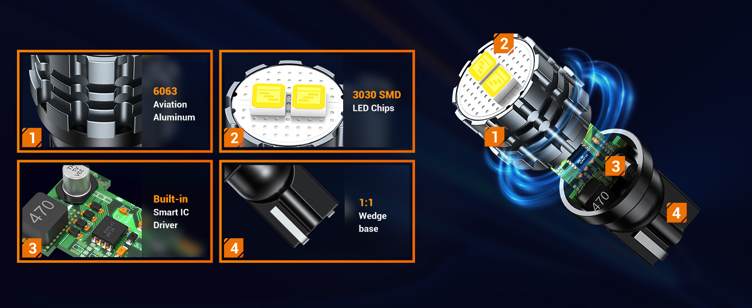 sealight 194 led bulb 168 T10 led light bulb license plate bulb W5W 2825 Dome Map Door Courtesy