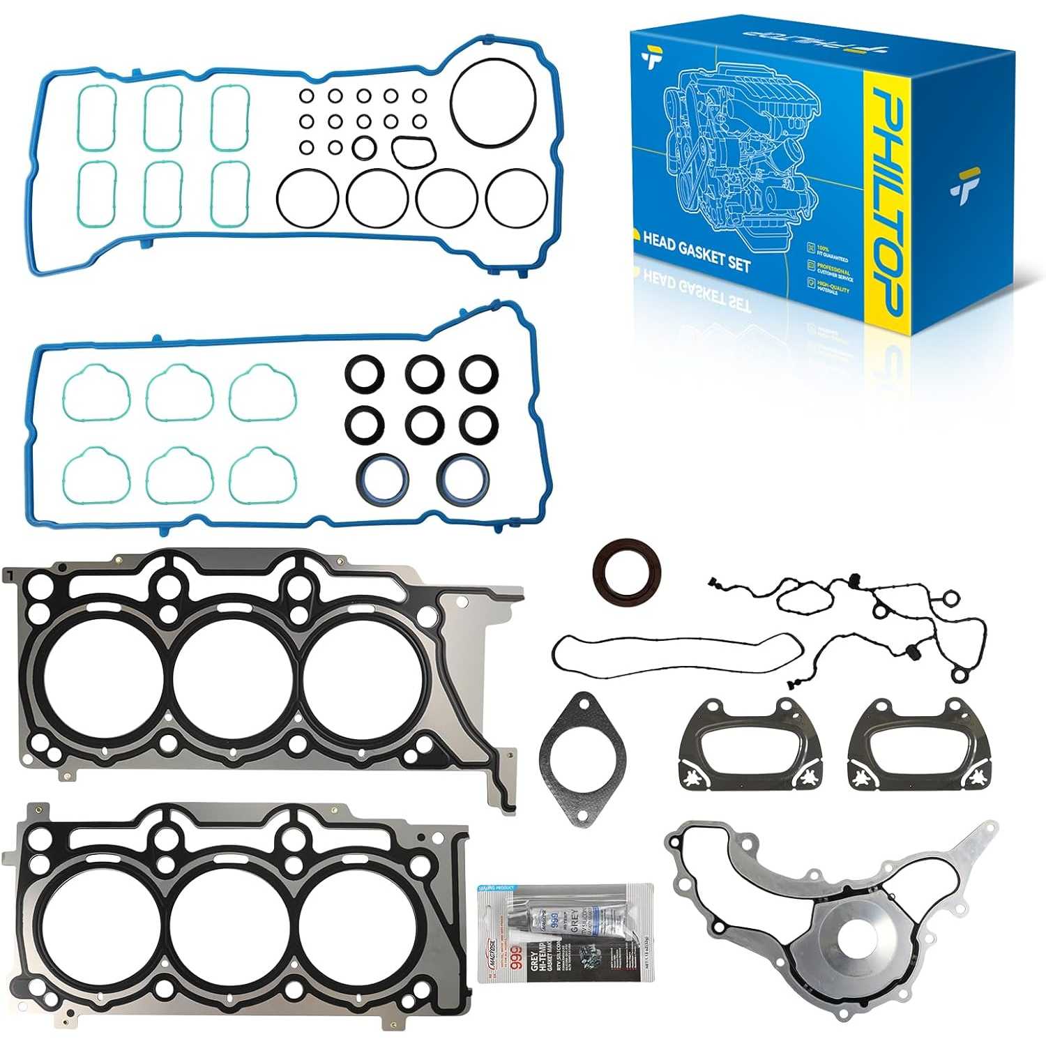 PHILTOP HS26541PT Head Gasket Set Kit Fit for Jeep Wrangler JK Grand Cherokee, for Chrysler Town & Country 300 200, Dodge Gr