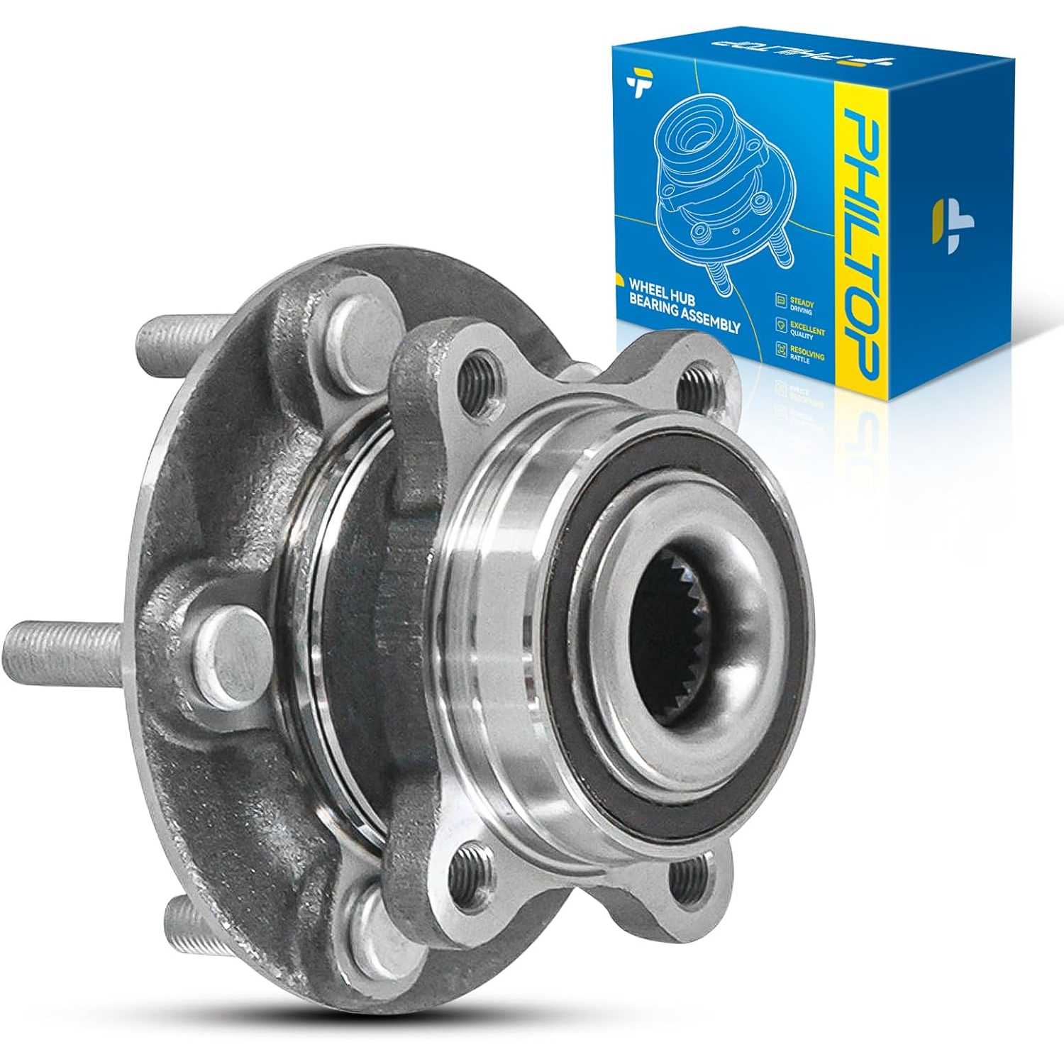 PHILTOP 512498 Wheel Bearing and Hub Assembly for 2013-2020 Ford