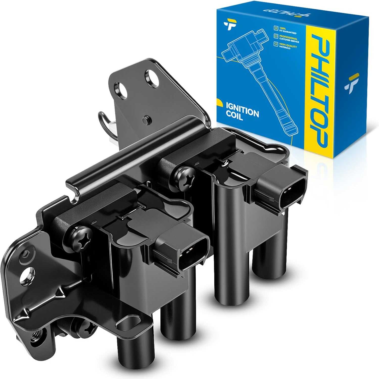 PHILTOP UF424 Ignition Coil Packs Fits for Hyundai 2003-2005 Accent, Hyundai 2001-2002 Accent 1.6L