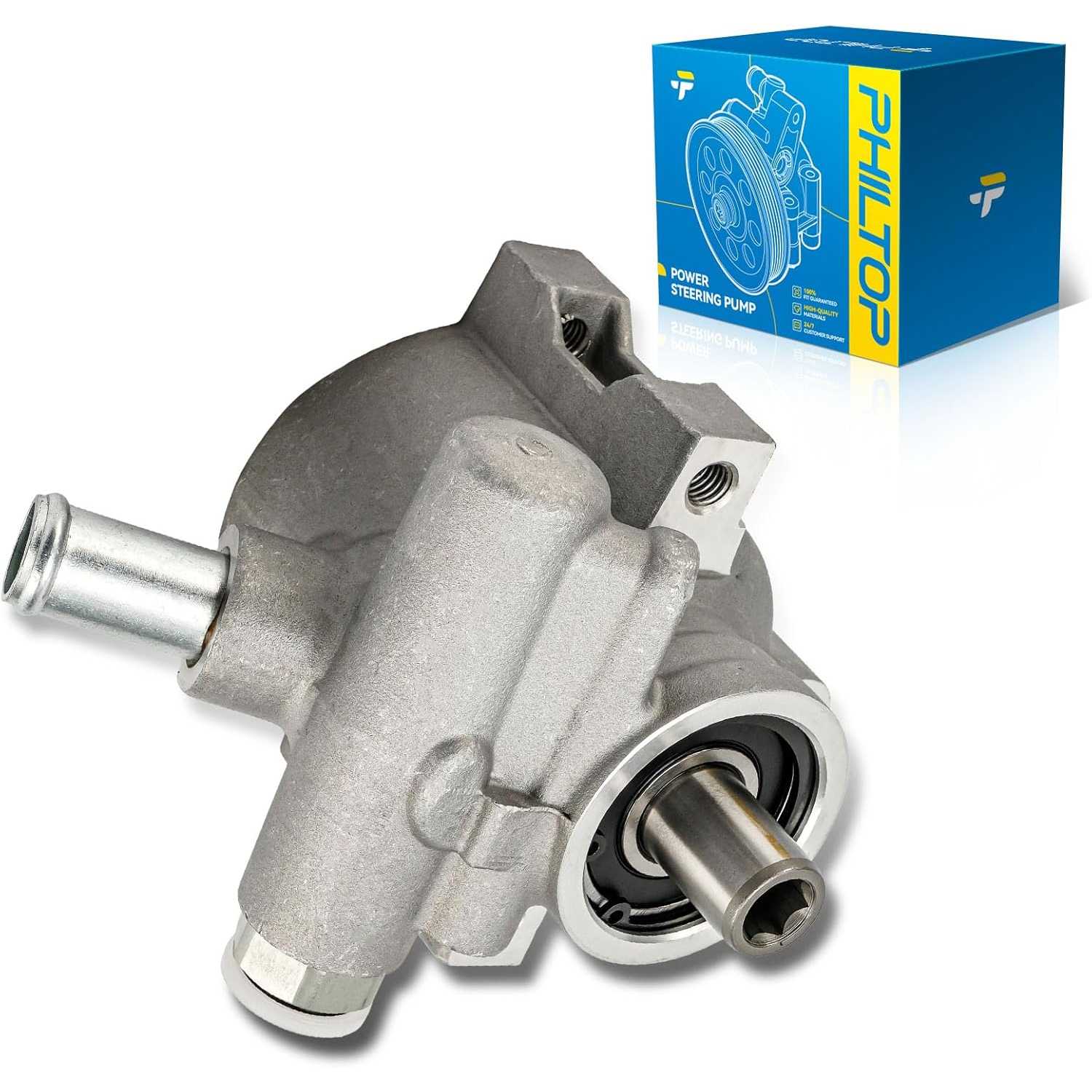 PHILTOP Power Steering Pump 20876, Fit for 1984-1989 Corvette, 1990-1991 Corvette 5.7L, Power Assist Pump